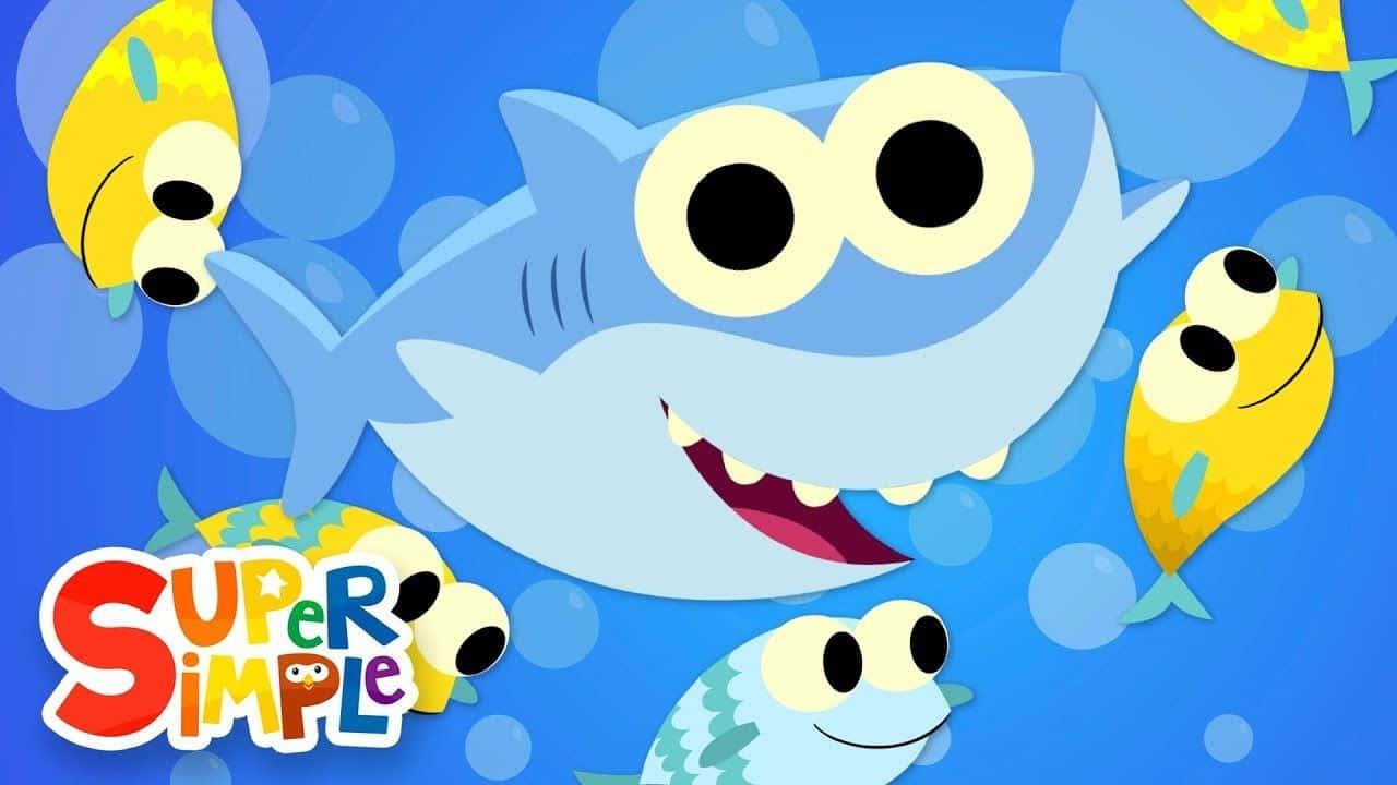 Baby Shark, yellow fish, bubbles, HD Desktop Wallpaper