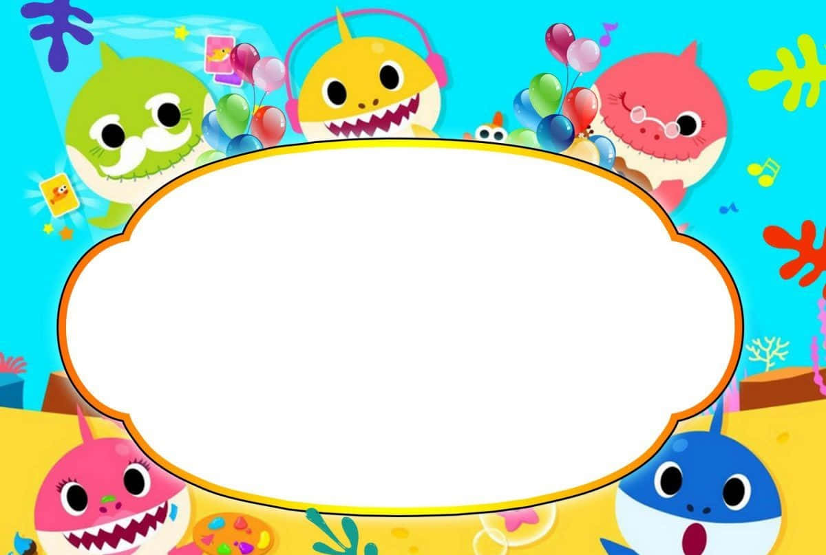 Baby Shark, colorful cartoon sharks, sea creatures, SD Desktop Wallpaper