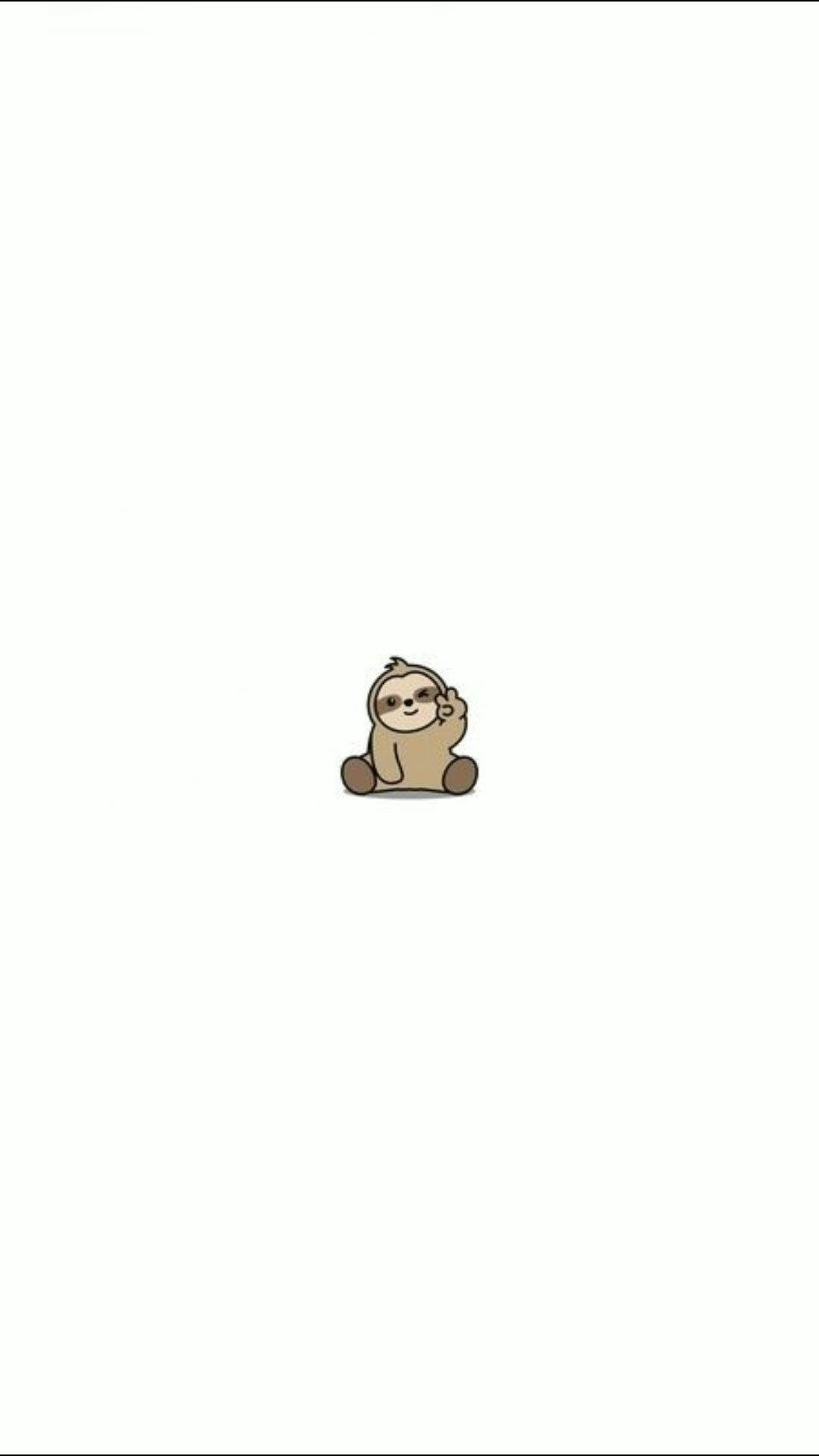 Baby Sloth, peace sign, cartoon sloth, Full HD Phone Wallpaper