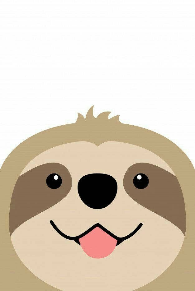 Baby Sloth, pink tongue, cartoon, SD Phone Wallpaper