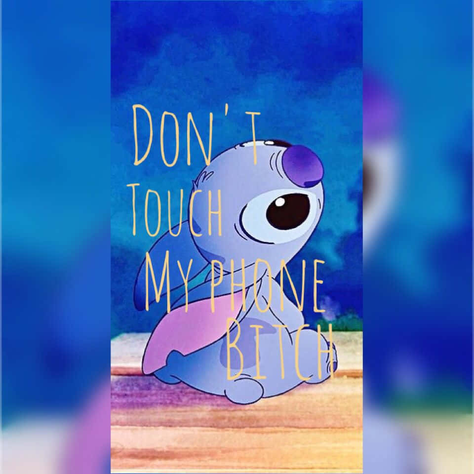 Stitch, big eyes, wooden surface, SD Desktop Wallpaper