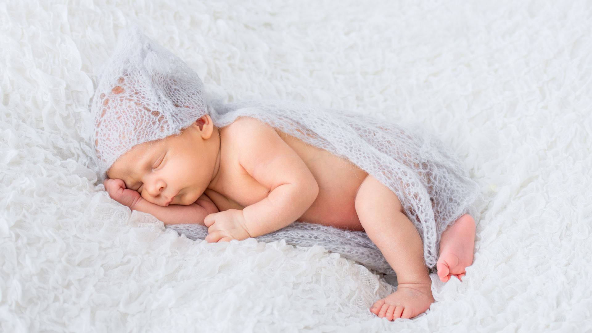 baby, newborn baby, grey cloth, Full HD Desktop Wallpaper