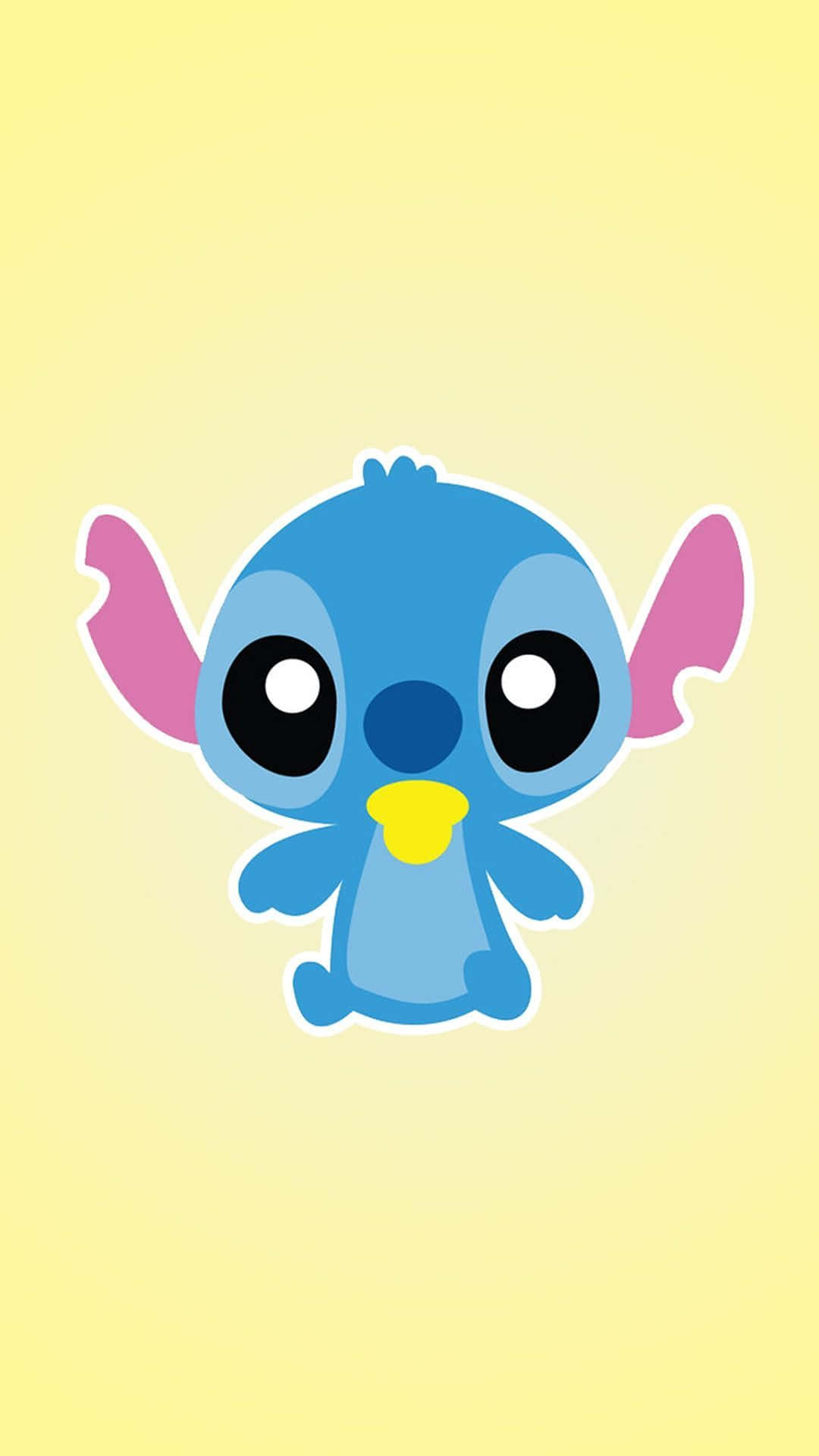 Baby Stitch, blue alien, pink ears, Full HD Phone Wallpaper