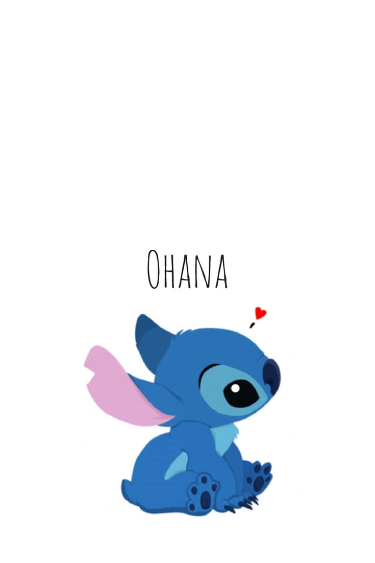 cute baby stitch, blue alien, pink ears, SD Phone Wallpaper