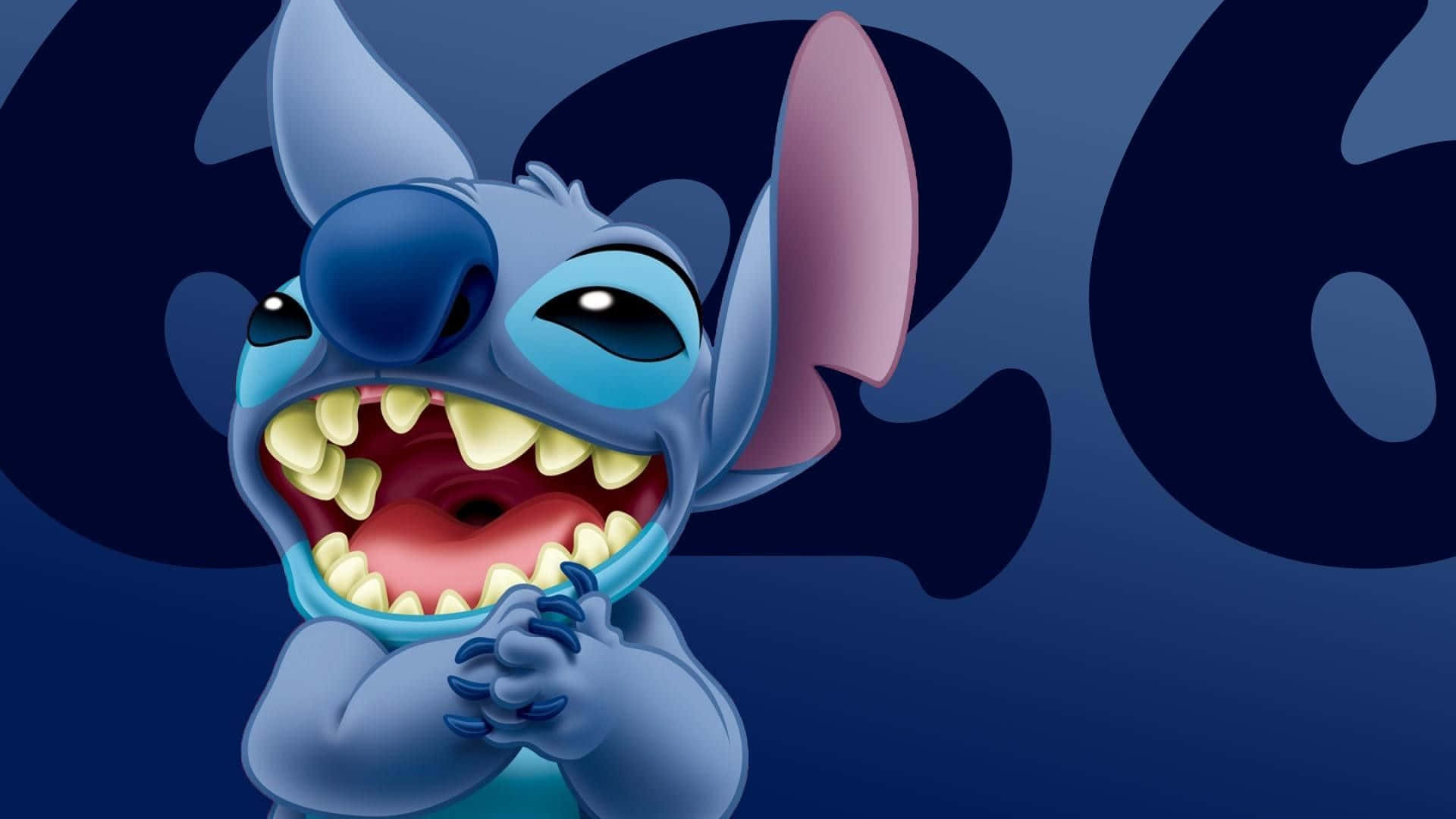 Baby Stitch, blue alien, big ears, Full HD Desktop Wallpaper