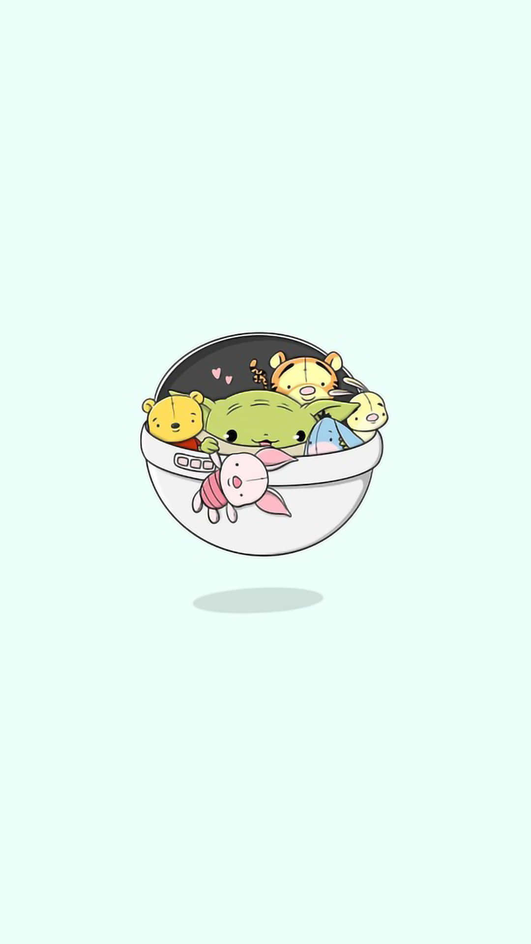 Baby Yoda, mint, floating bowl, Full HD Phone Wallpaper