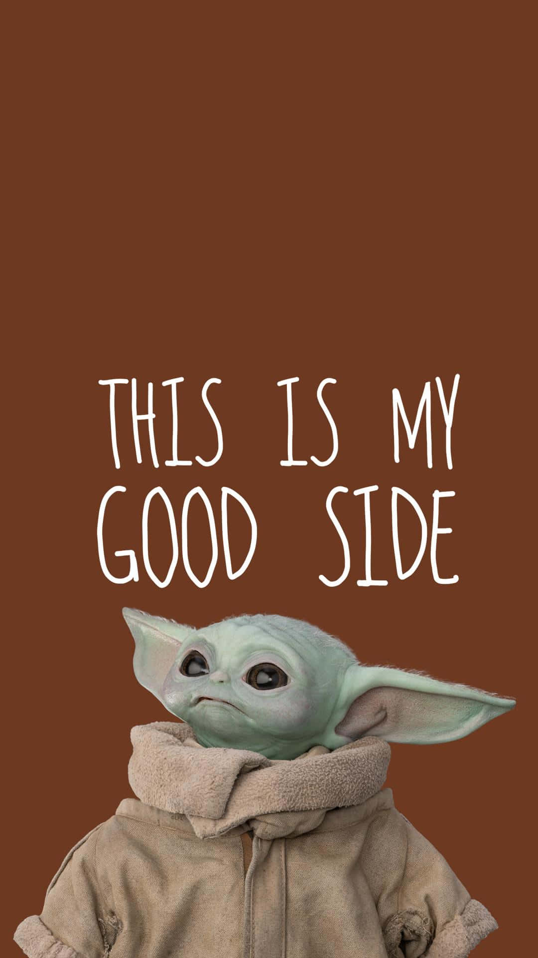 Baby Yoda, green-skinned, beige hoodie, Full HD Phone Wallpaper