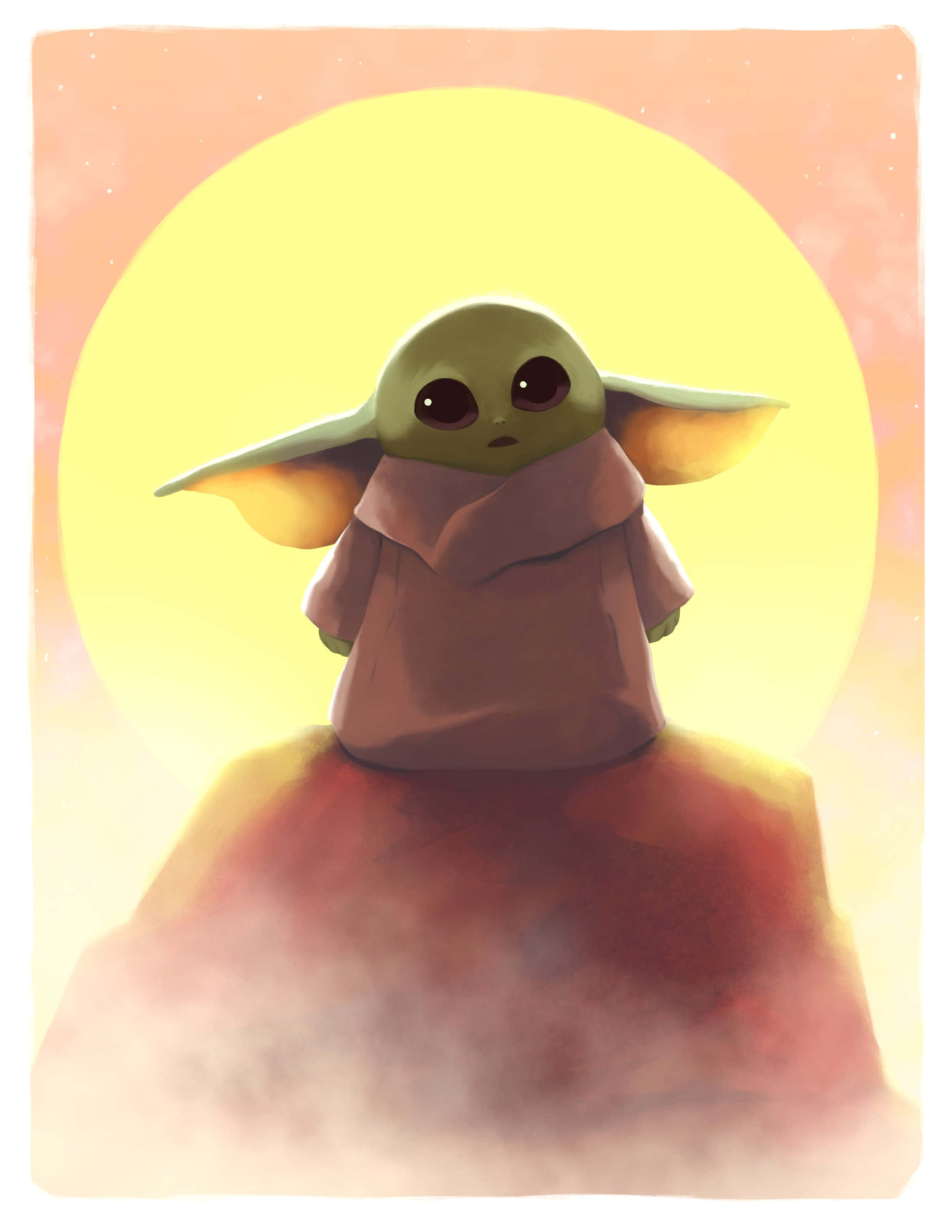 Baby Yoda, green child, large ears, 2K Phone Wallpaper