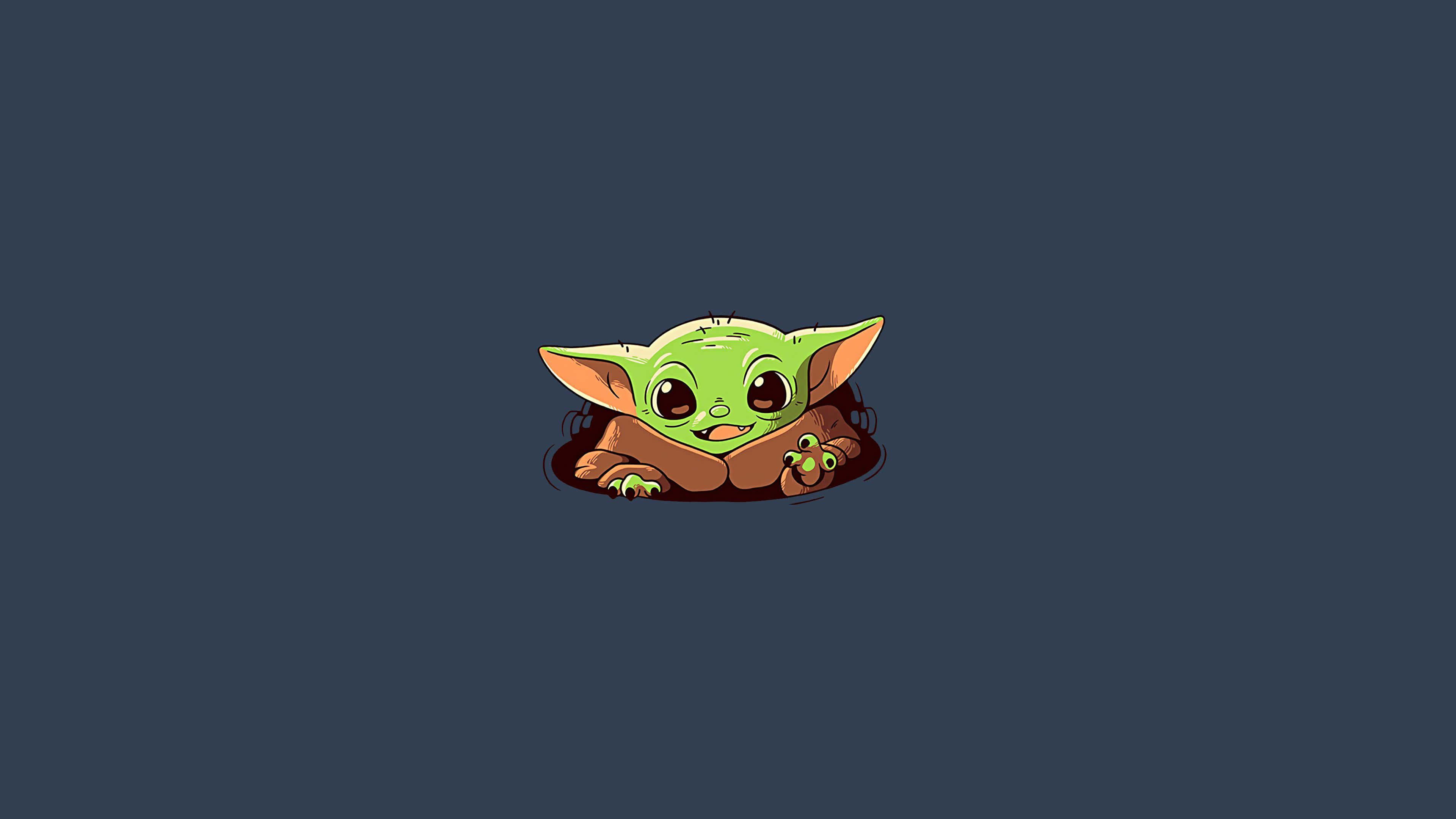Baby Yoda, green, brown blanket, 4K Desktop Wallpaper