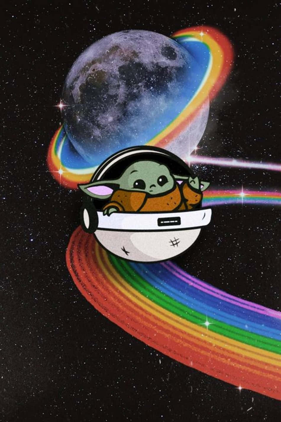 Baby Yoda, cartoon, spaceship, HD Phone Wallpaper