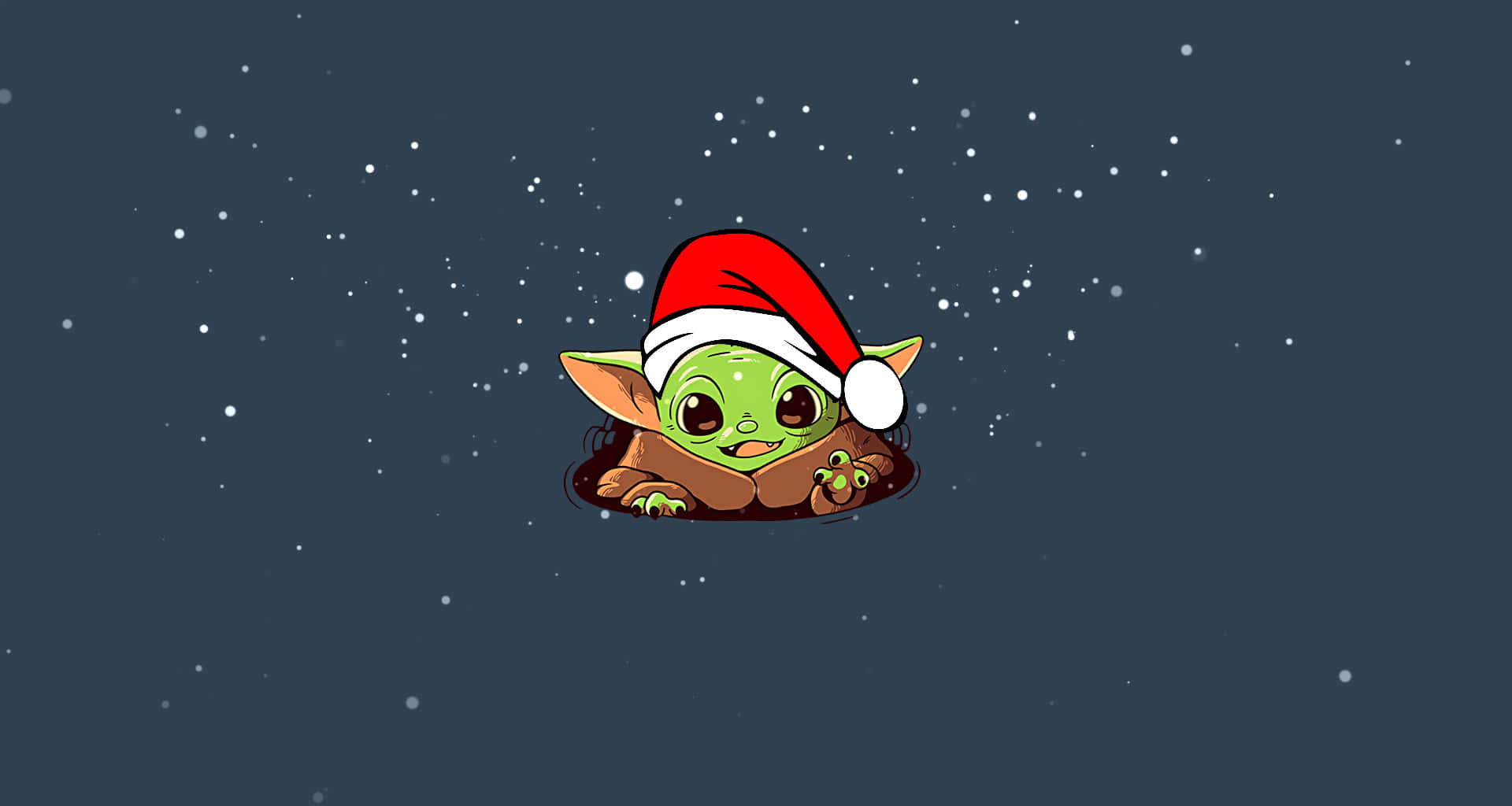 Baby Yoda, red Santa hat, brown blanket, Full HD Desktop Wallpaper