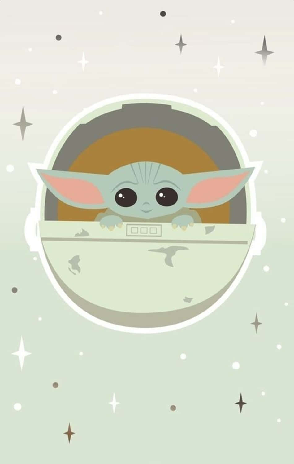 Baby Yoda, cartoon, spaceship cockpit, HD Phone Wallpaper