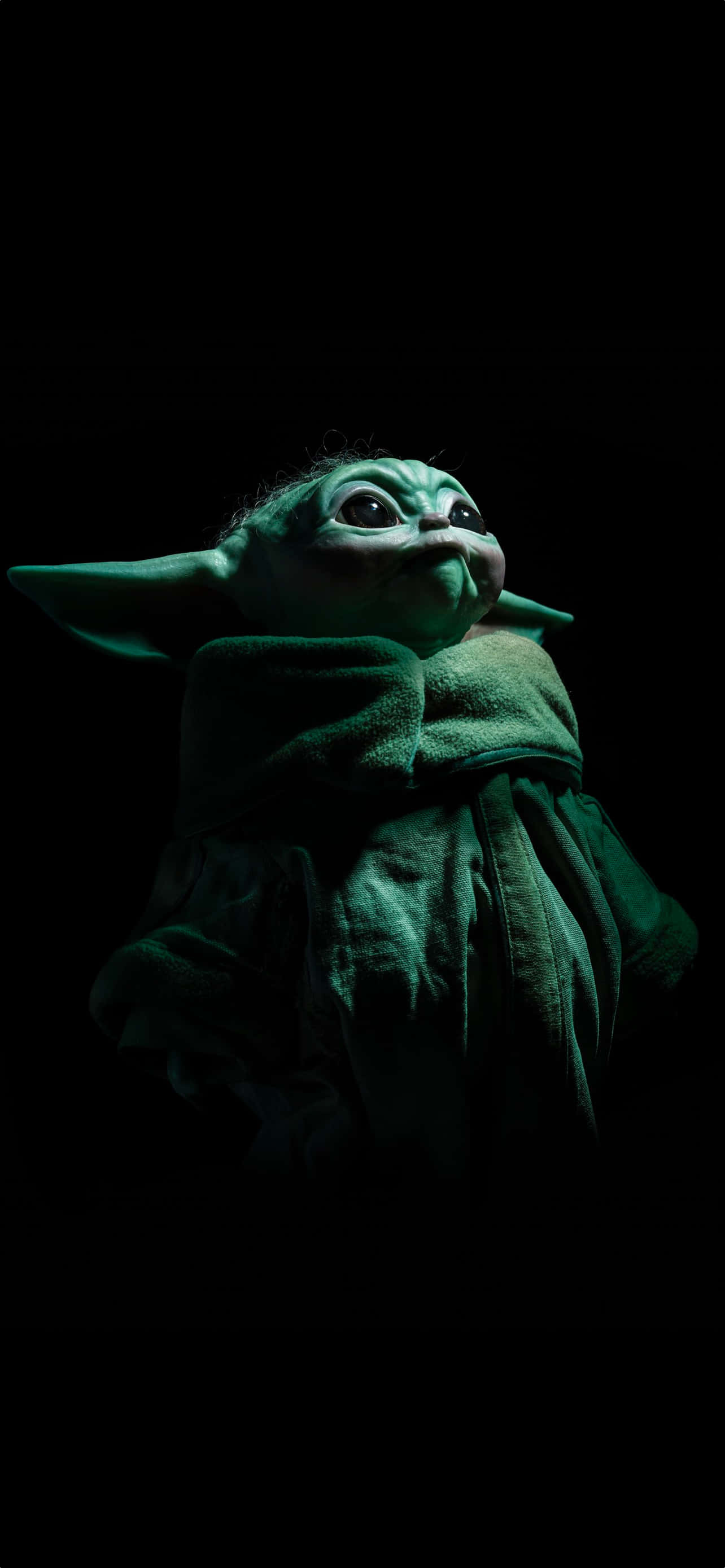 Baby Yoda, glowing green, robe, 2K Phone Wallpaper