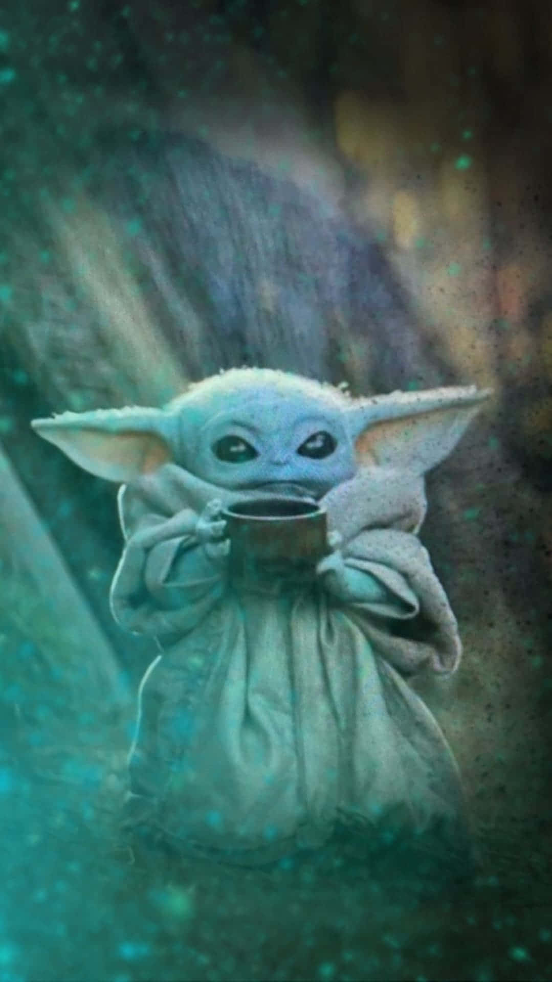 Baby Yoda, iPhone, blue-tinted, Full HD Phone Wallpaper