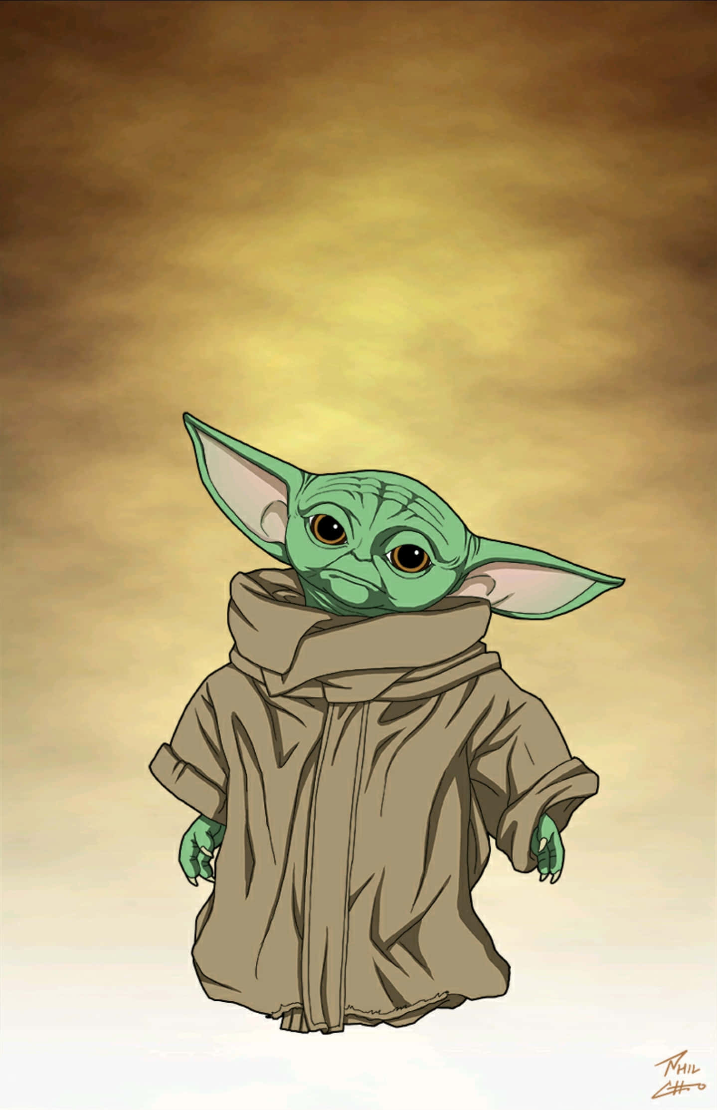 Baby Yoda, green-skinned, large ears, Full HD Phone Wallpaper