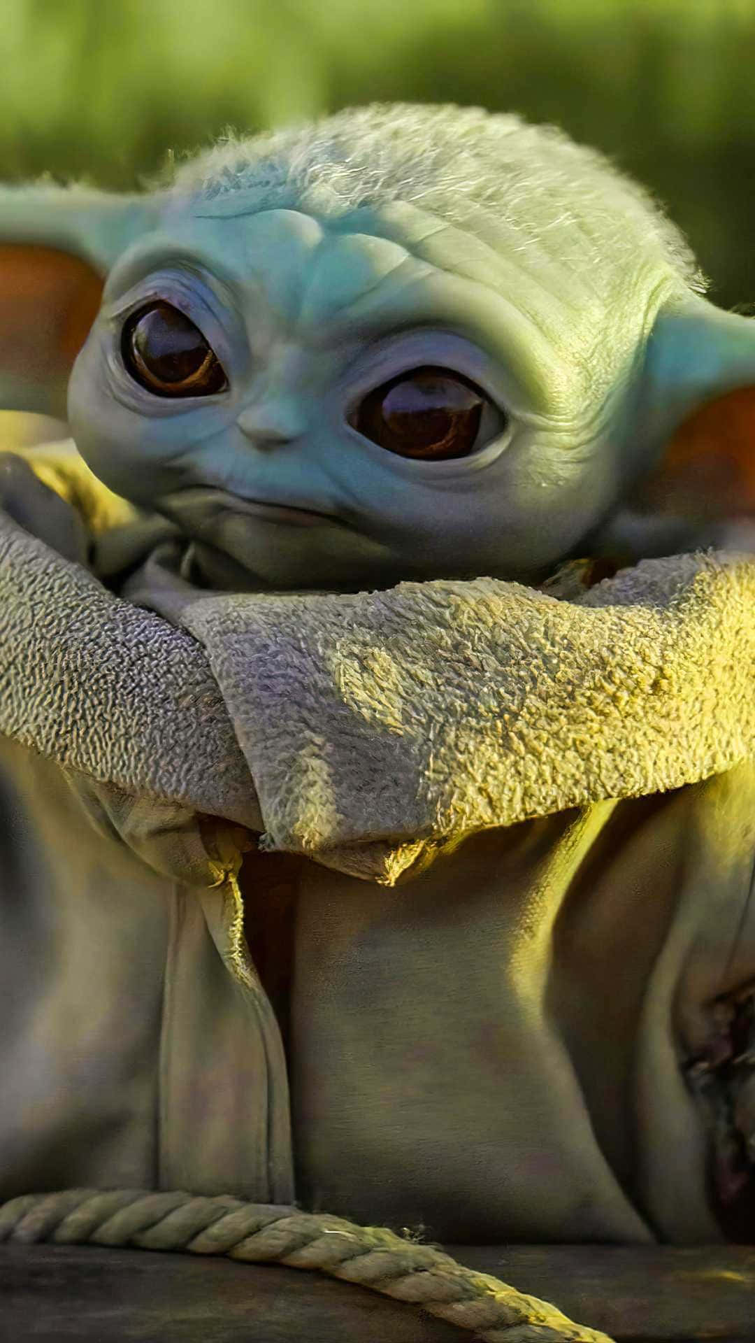 Baby Yoda, green alien, big brown eyes, Full HD Phone Wallpaper