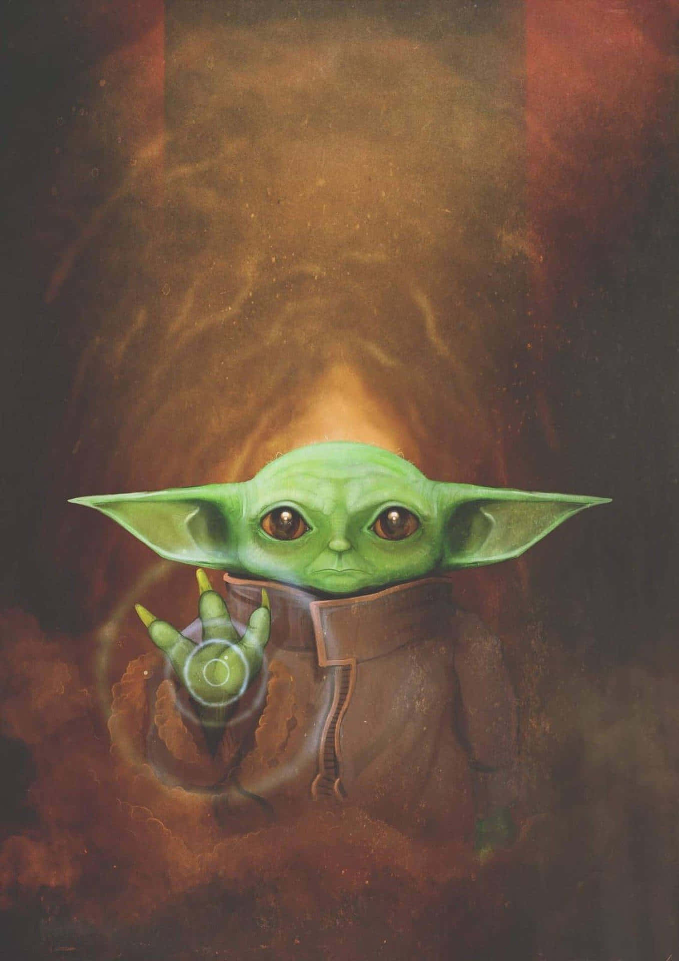Baby Yoda, green-skinned child, large ears, Full HD Phone Wallpaper