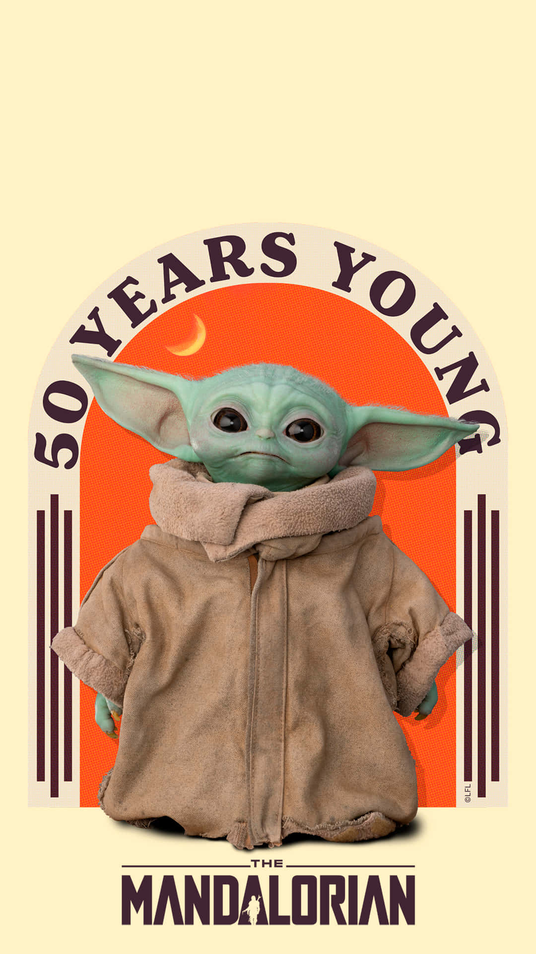 Baby Yoda, tan robe, warm orange sunset, Full HD Phone Wallpaper