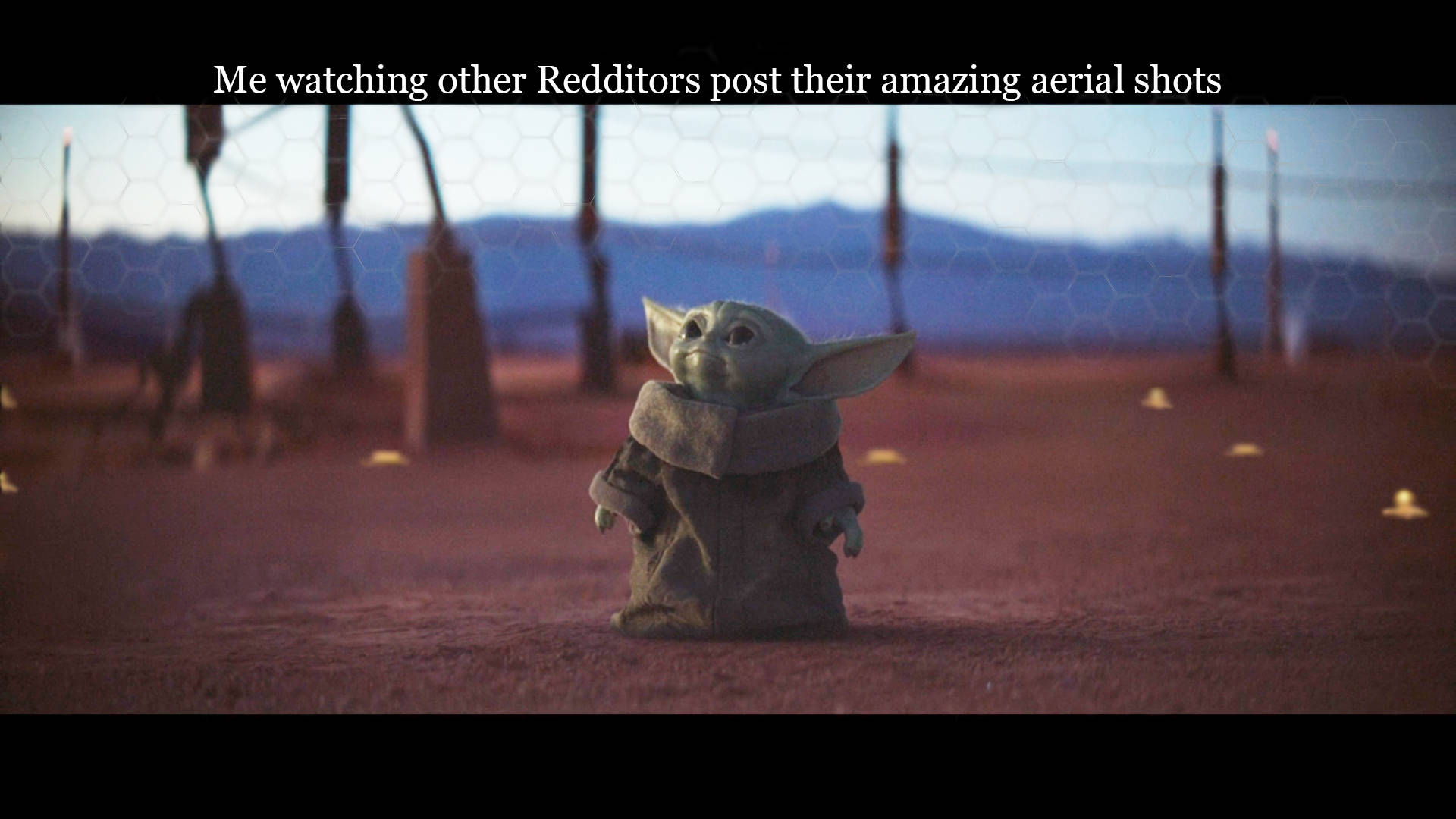 Baby Yoda, desert landscape, dusky sky, Full HD Desktop Wallpaper