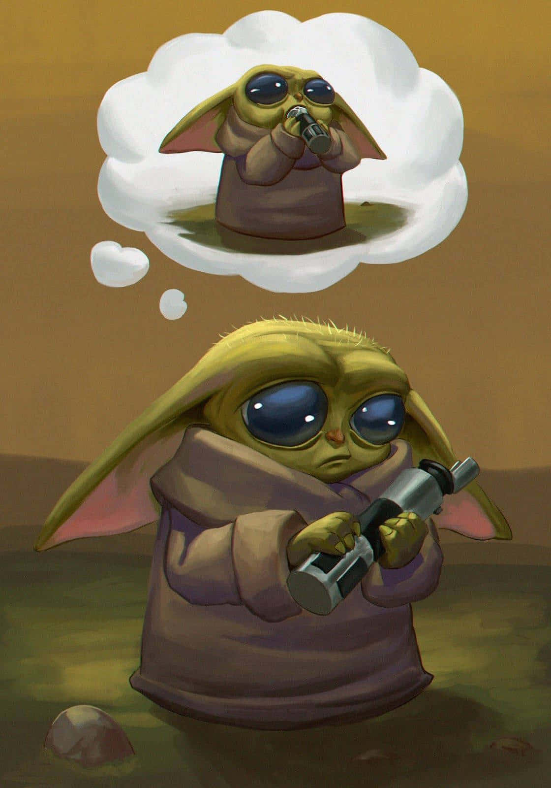 Baby Yoda, green-skinned, robe, HD Phone Wallpaper