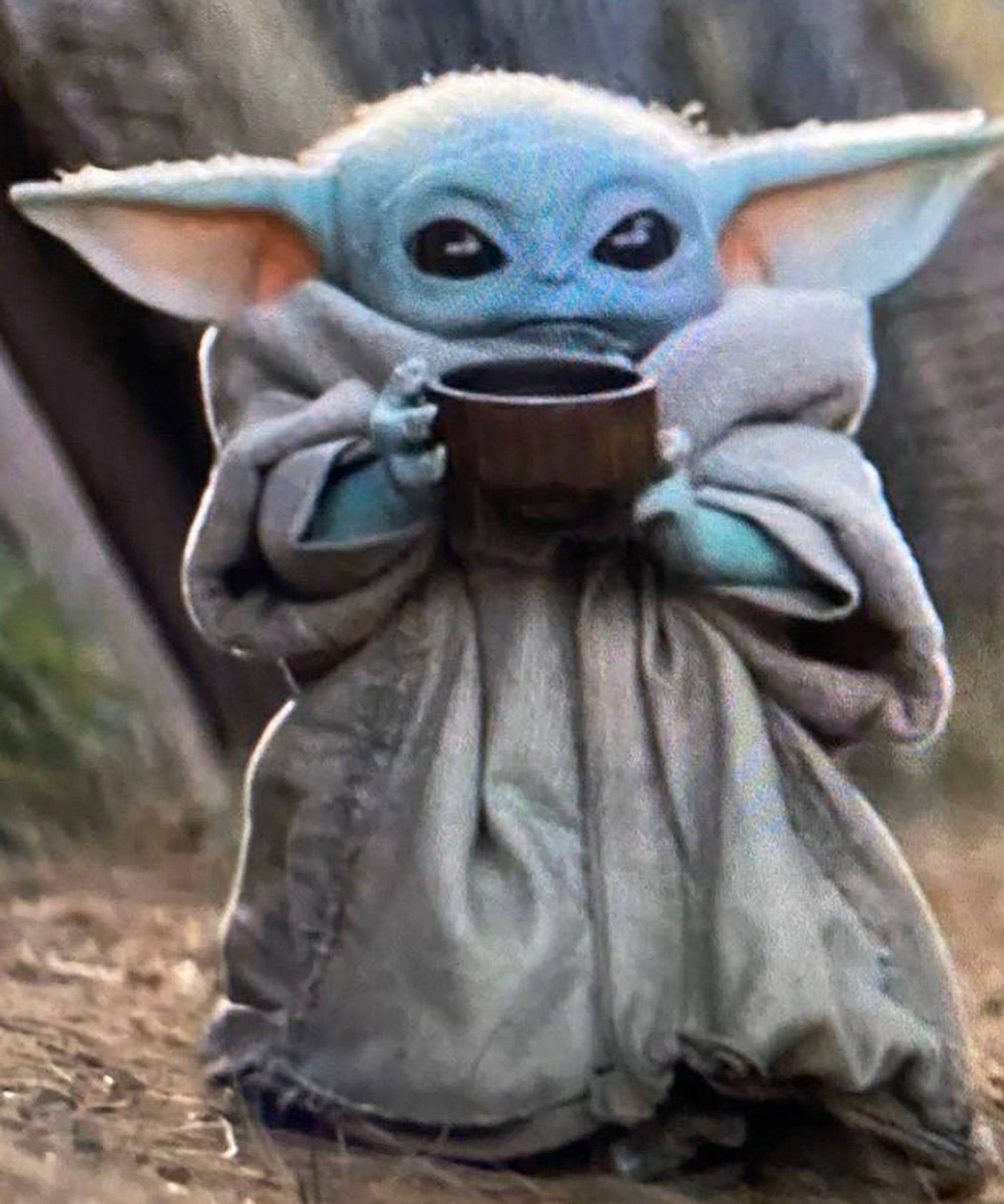 Baby Yoda, tea cup, mug, Full HD Phone Wallpaper