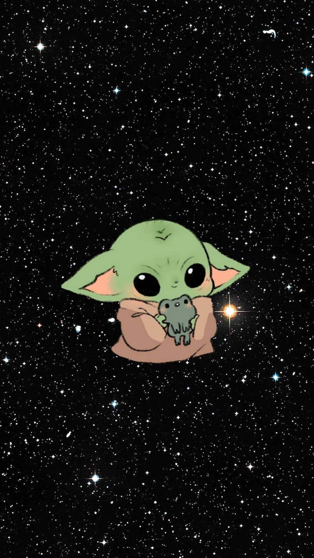 Baby Yoda, green, frog, Full HD Phone Wallpaper