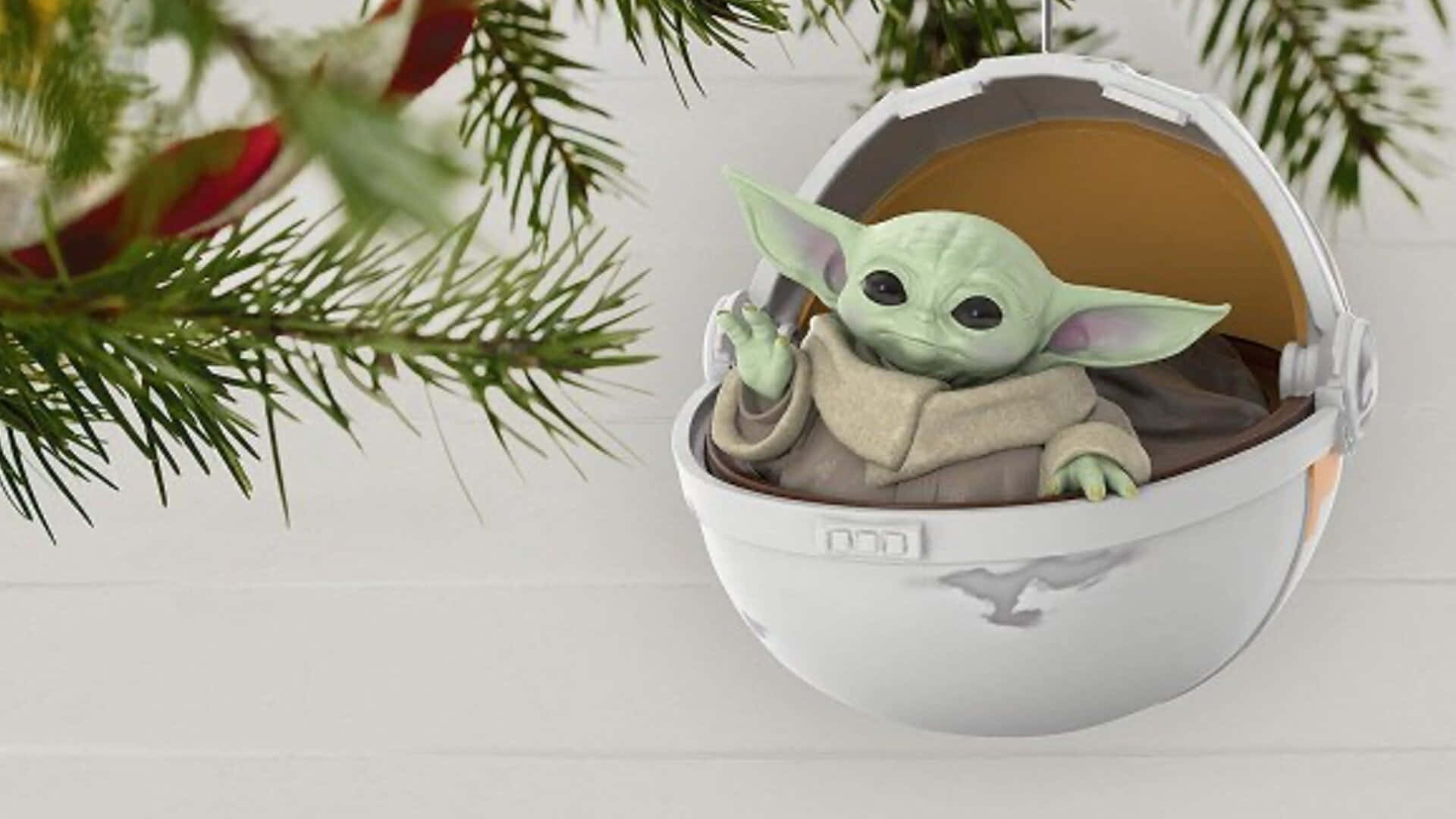 Baby Yoda, Christmas Ornament, green, Full HD Desktop Wallpaper