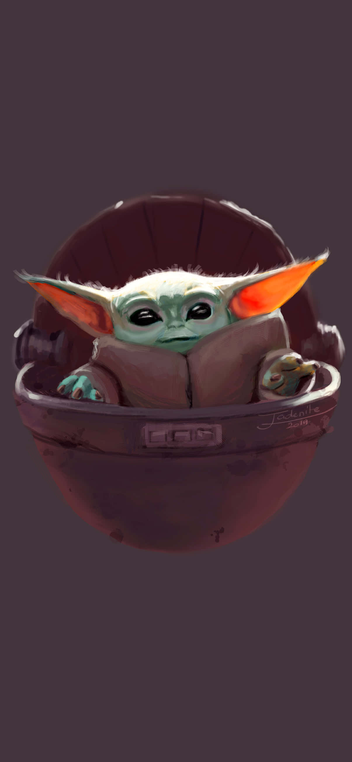 Baby Yoda, iPhone, brown carrier, 2K Phone Wallpaper