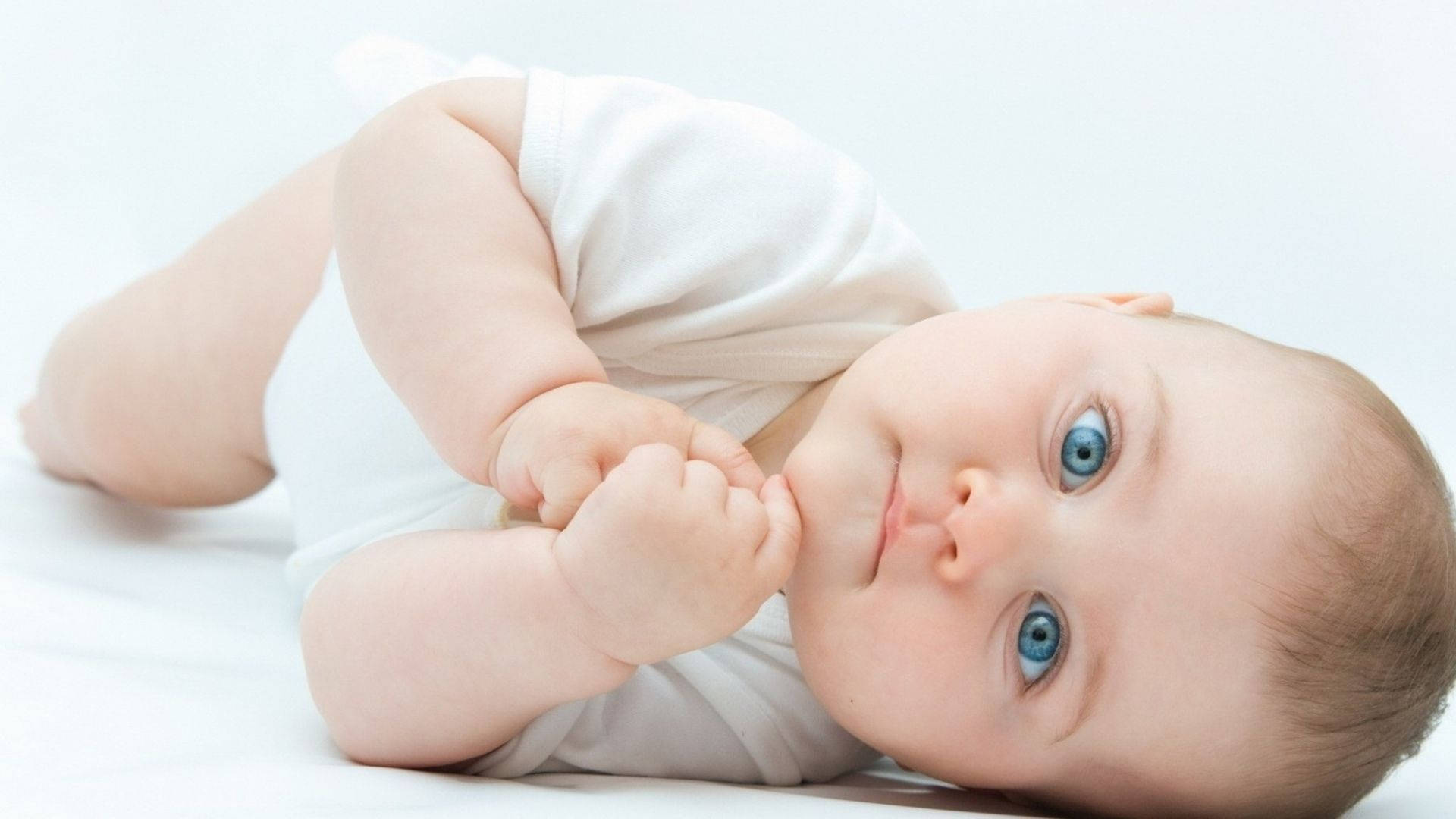 blue eyes, baby, white background, Full HD Desktop Wallpaper