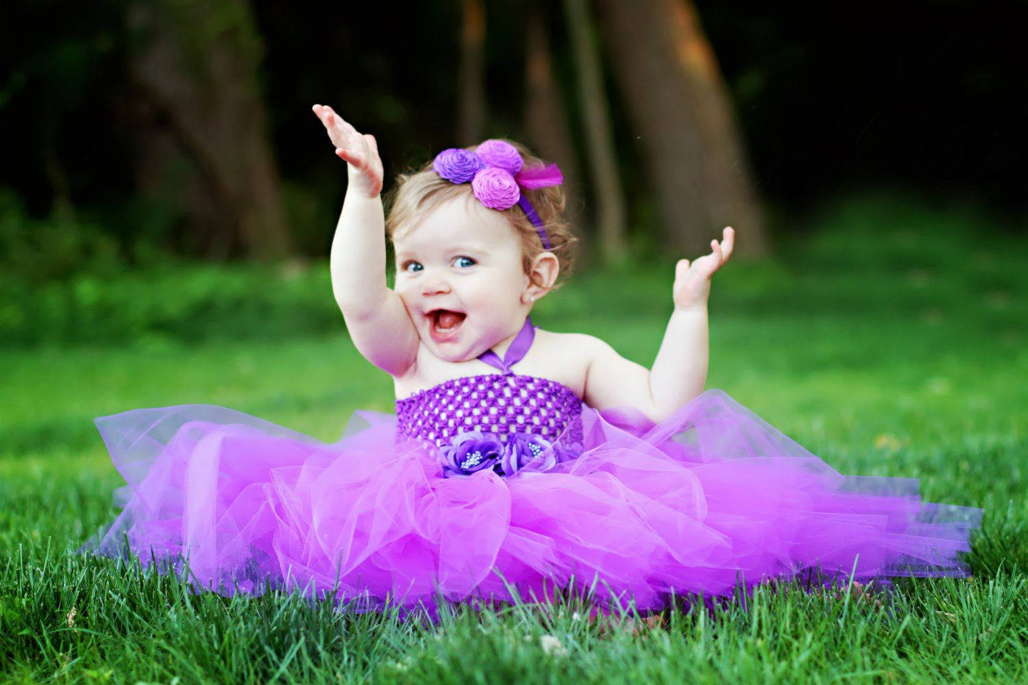 baby, purple gown, vibrant purple tutu dress, HD Desktop Wallpaper
