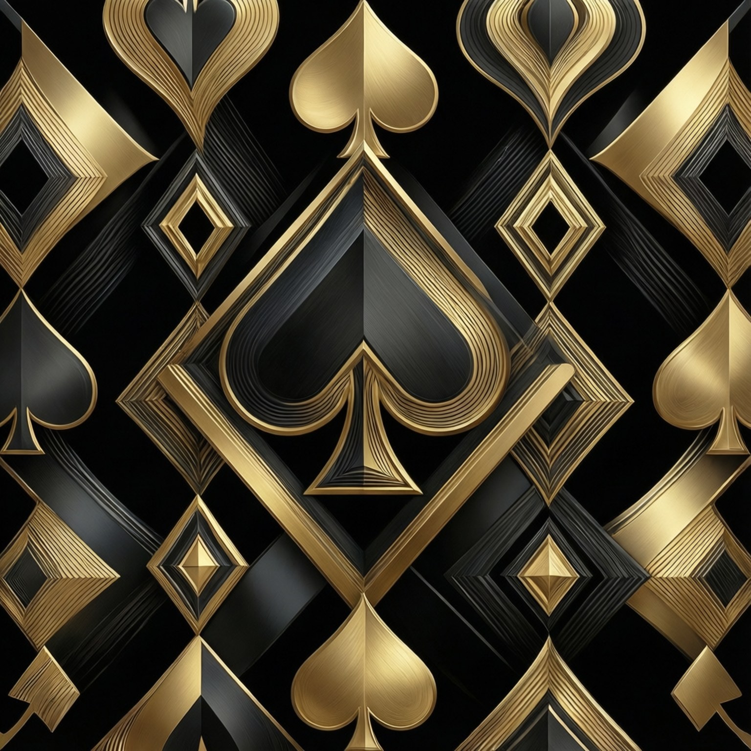 Geometric Baccarat, gold, black, HD Desktop Wallpaper