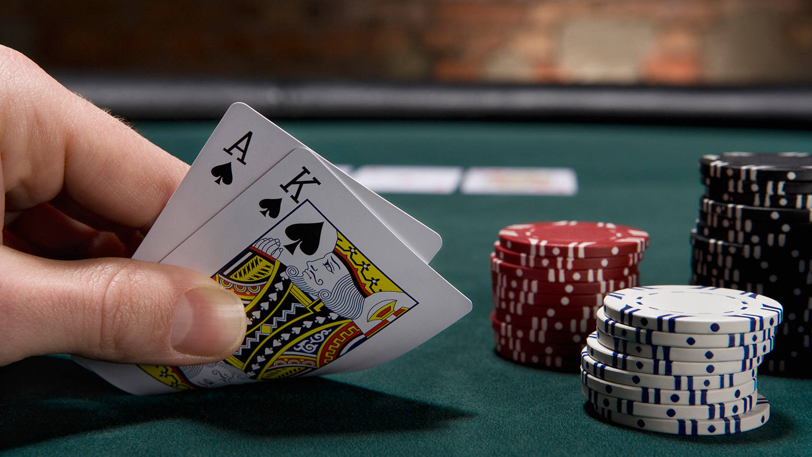 ace of spades, king of spades, green poker table, HD Desktop Wallpaper