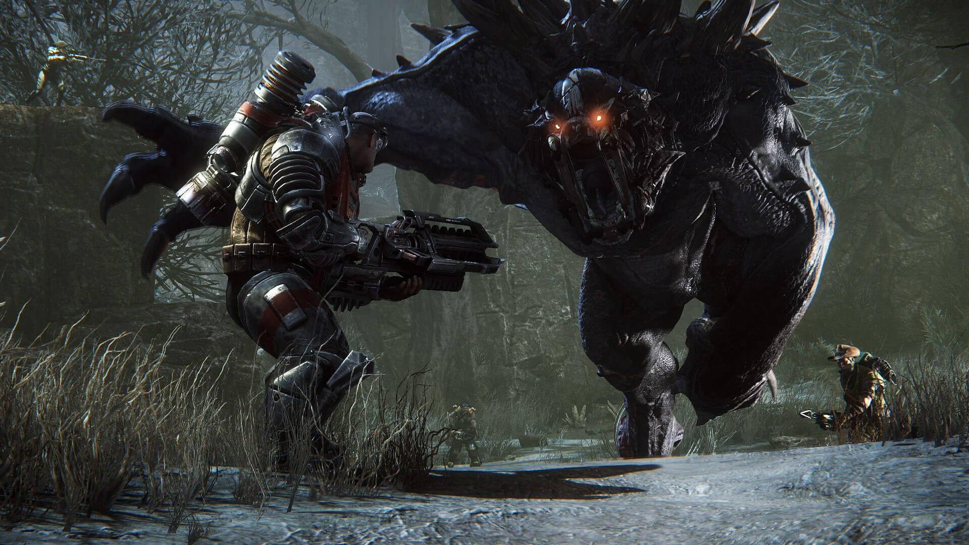 Back 4 Blood, massive dark dragon, glowing red eyes, Full HD Desktop Wallpaper