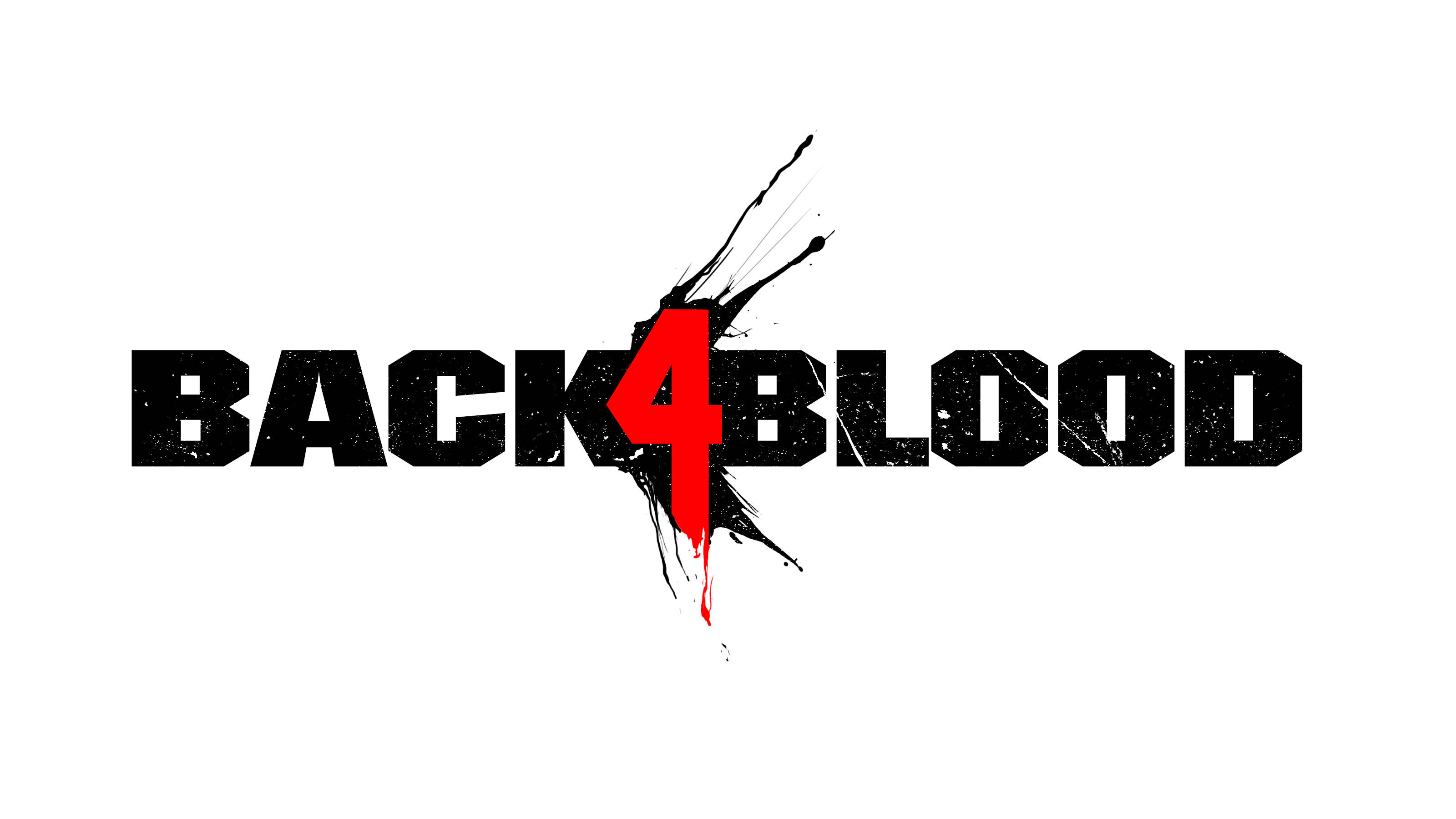 Back 4 Blood, black text, red number four, 2K Desktop Wallpaper
