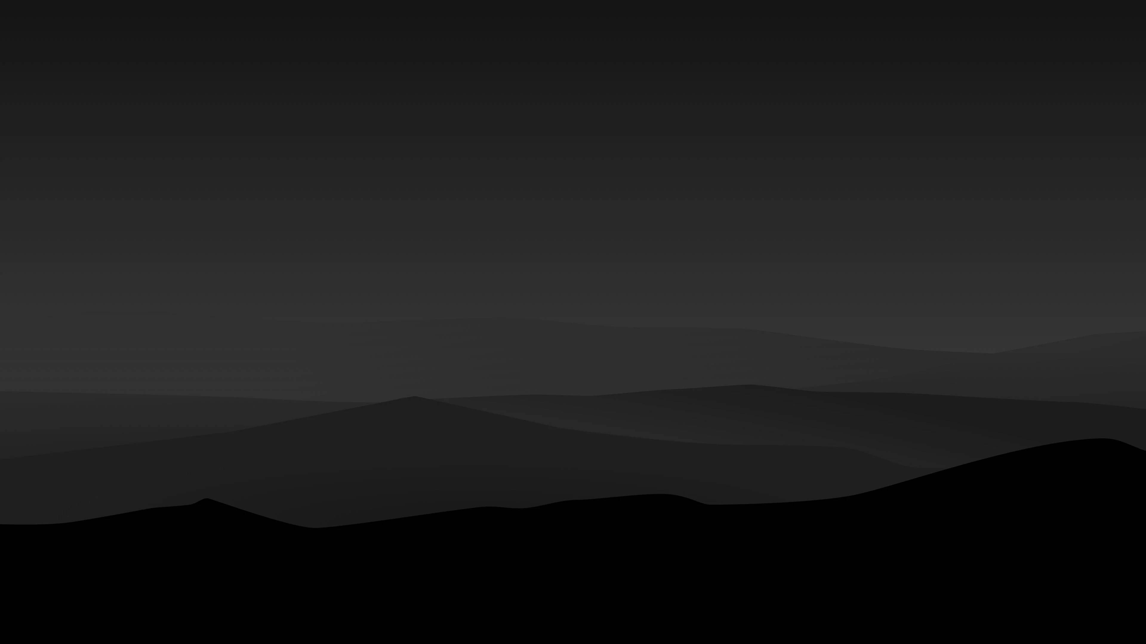 minimalist mountains, monochrome landscape, layered mountain silhouettes, 4K Desktop Wallpaper