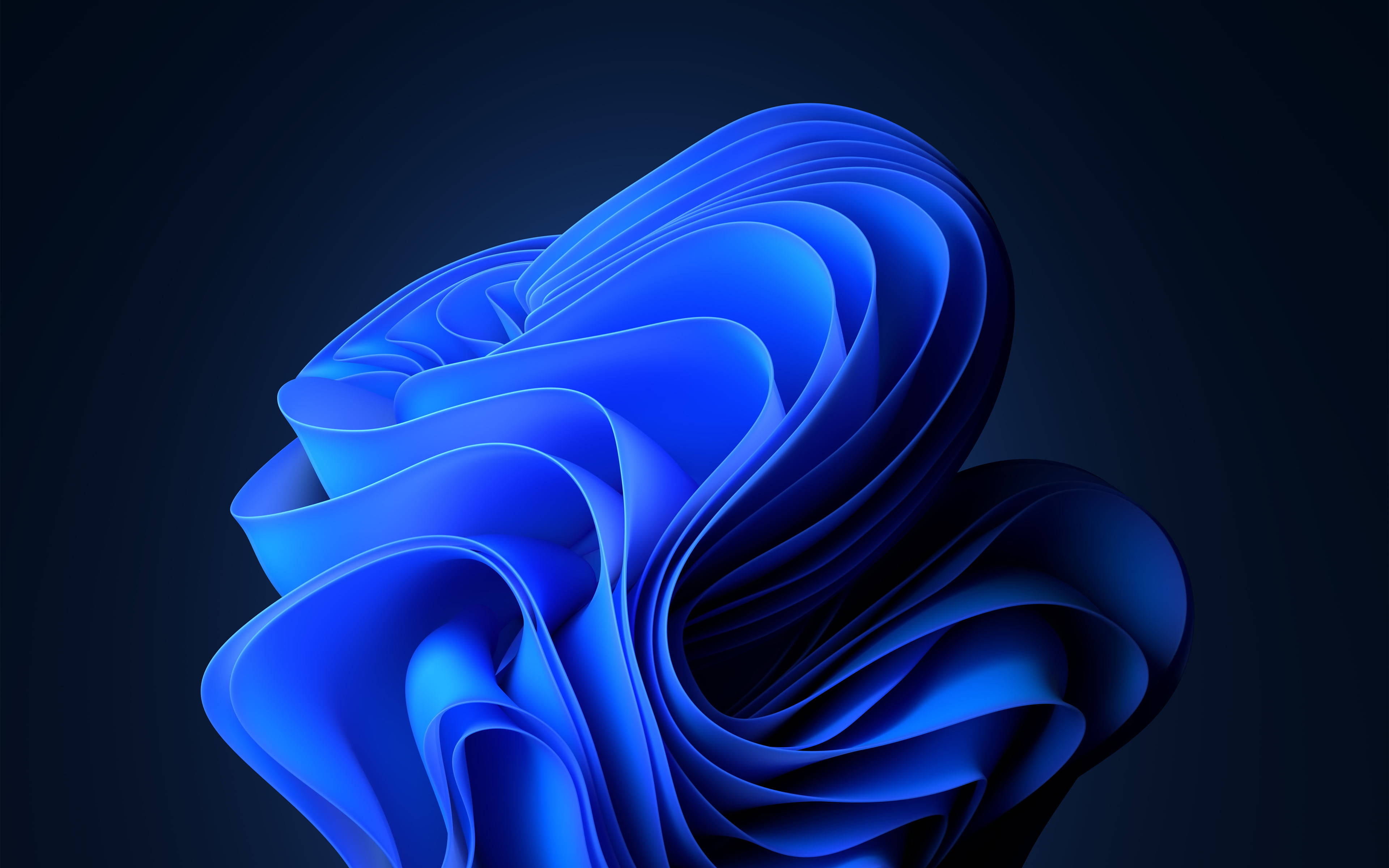 blue swirls, abstract sculpture, flowing blue ribbons, 4K Desktop Wallpaper