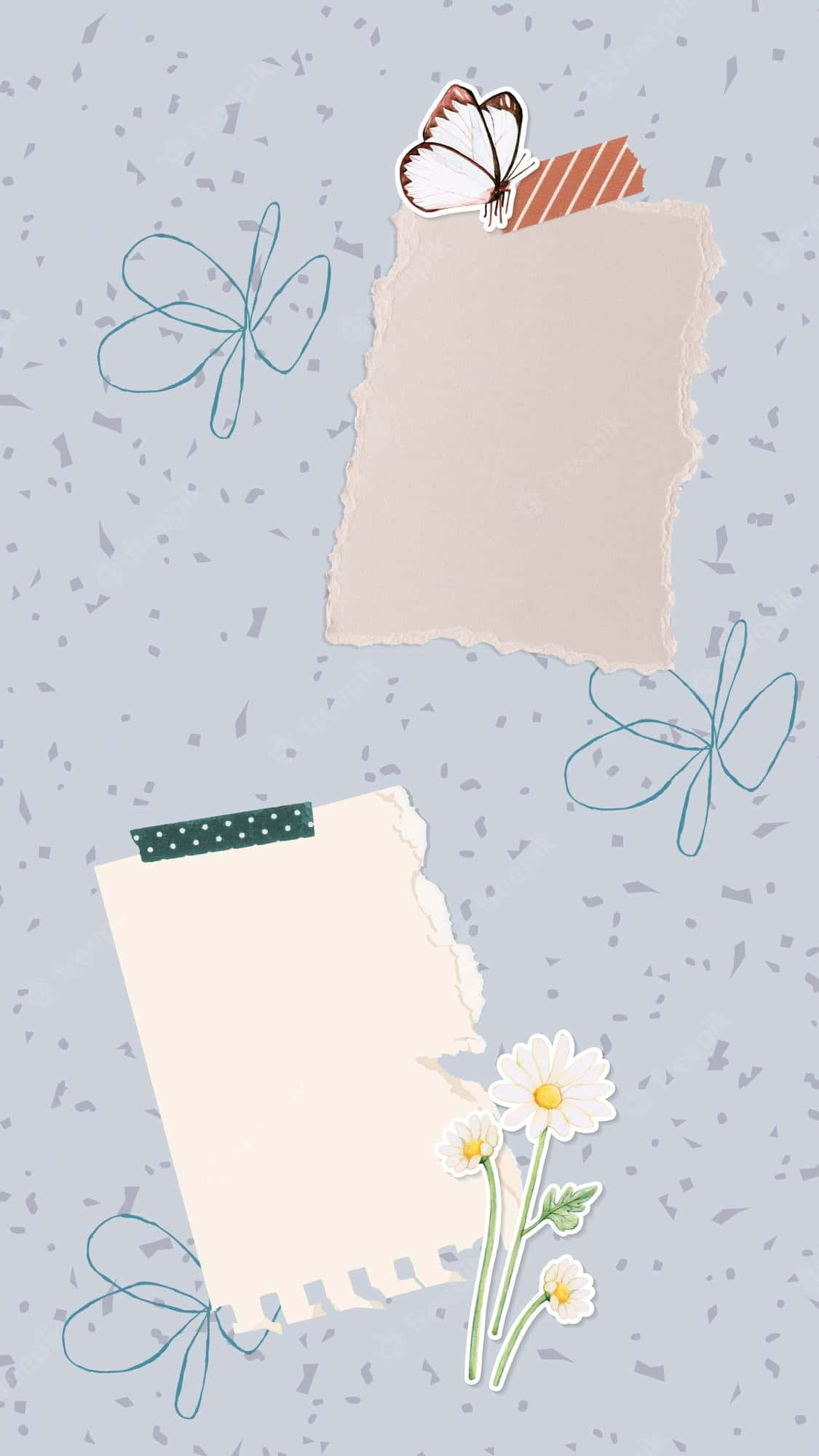 sticky notes, paper background, daisies, Full HD Phone Wallpaper