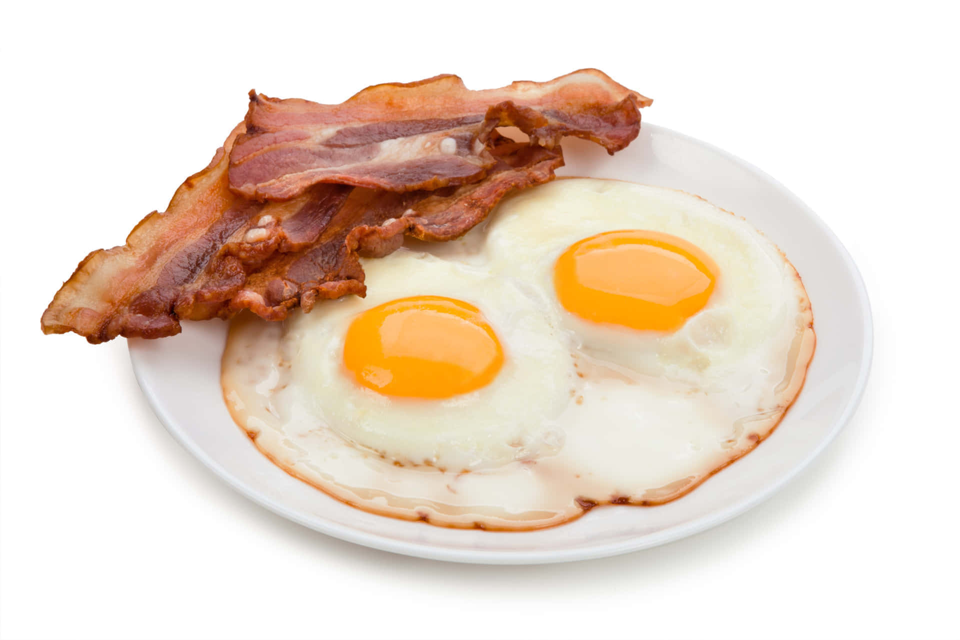 Baconand Eggs Breakfast Plate, sunny-side-up eggs, crispy bacon strips, Full HD Desktop Wallpaper