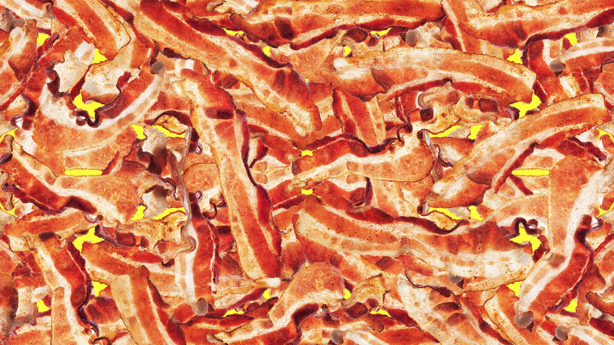 crispy bacon, watercolor-style, glistening fat, Full HD Desktop Wallpaper