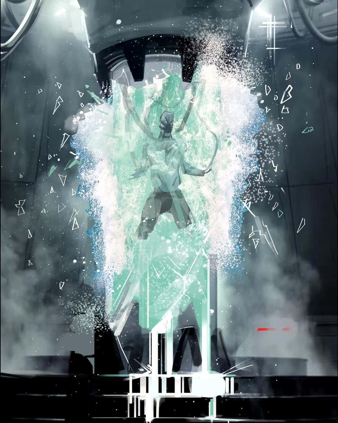Bacta Tank, teal, glowing, HD Phone Wallpaper