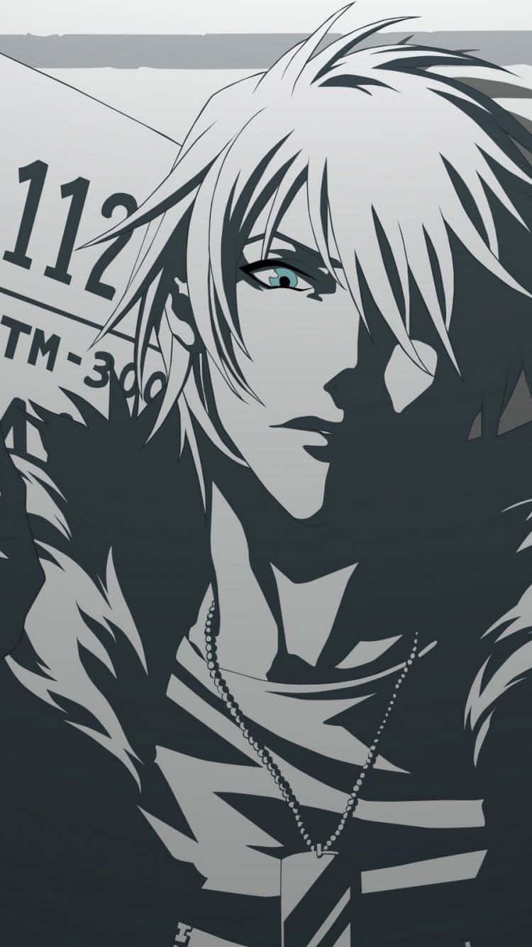 Bad Boy Anime, spiky white hair, blue eye, HD Phone Wallpaper