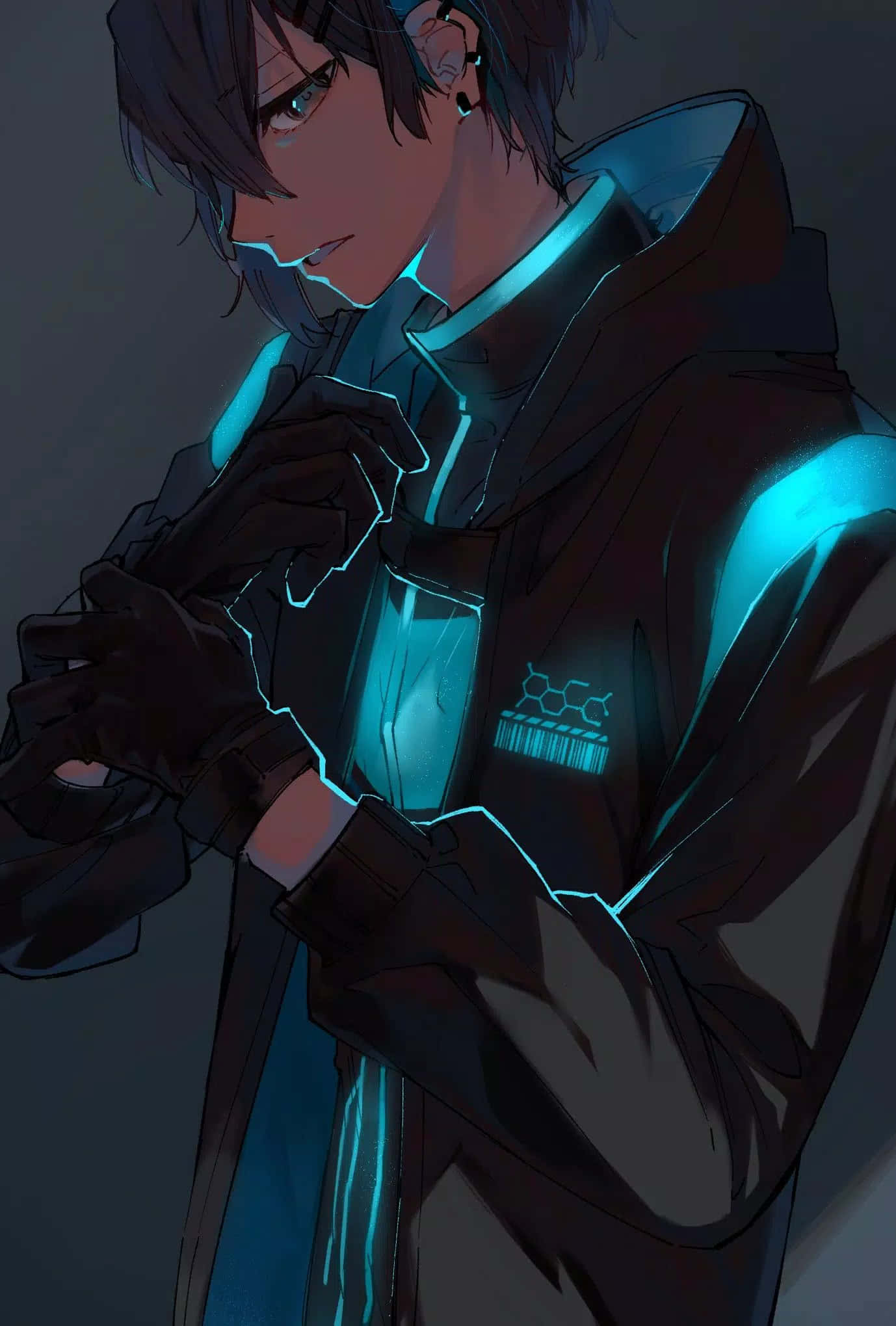 Bad Boy Anime, cyberpunk anime character, dark hoodie, Full HD Phone Wallpaper