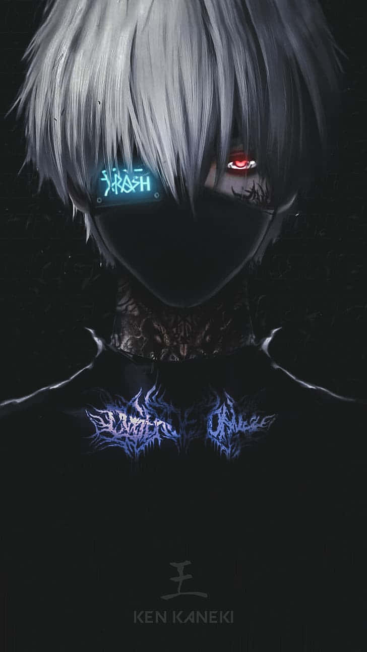 Bad Boy Anime, white hair, glowing blue text, HD Phone Wallpaper
