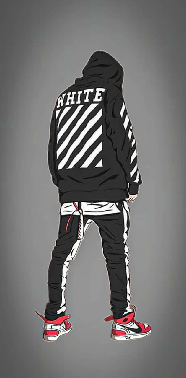 Bad Boy Anime, black hoodie, white diagonal stripes, HD Phone Wallpaper