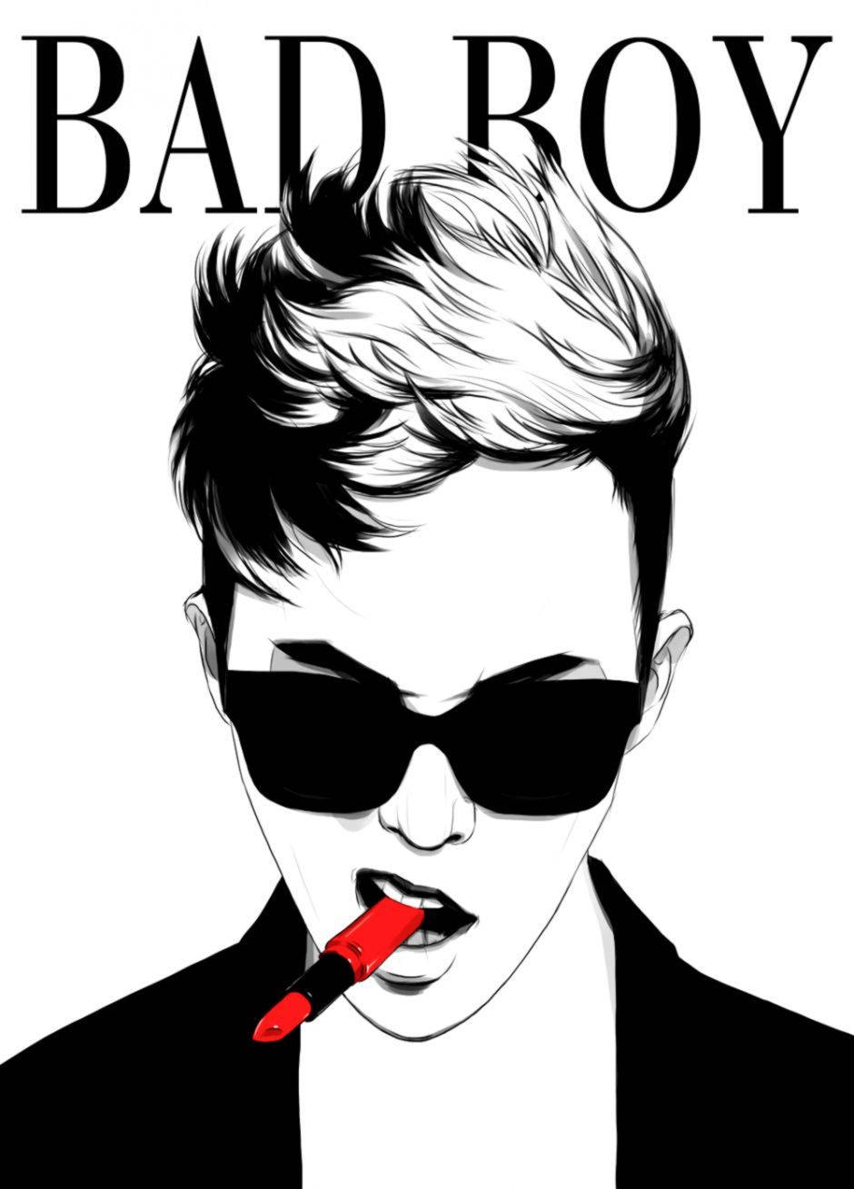 black and white, bad boy, sunglasses, HD Phone Wallpaper