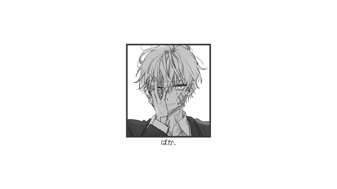 Scarred Sad Boy Anime, monochrome, anime portrait, HD Desktop Wallpaper