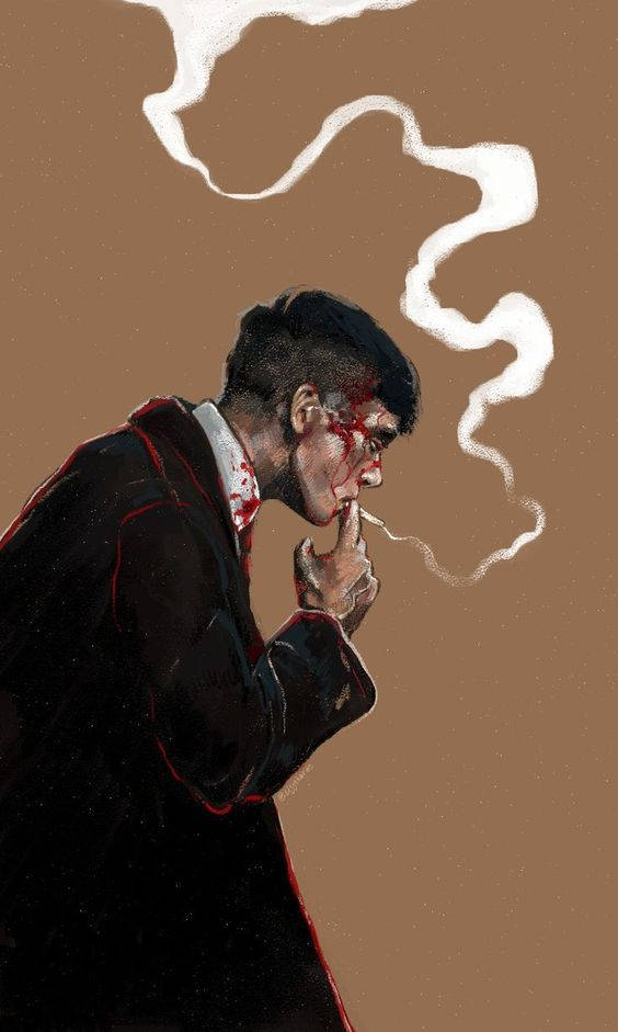 bloody bad boy, man, dark coat, SD Phone Wallpaper