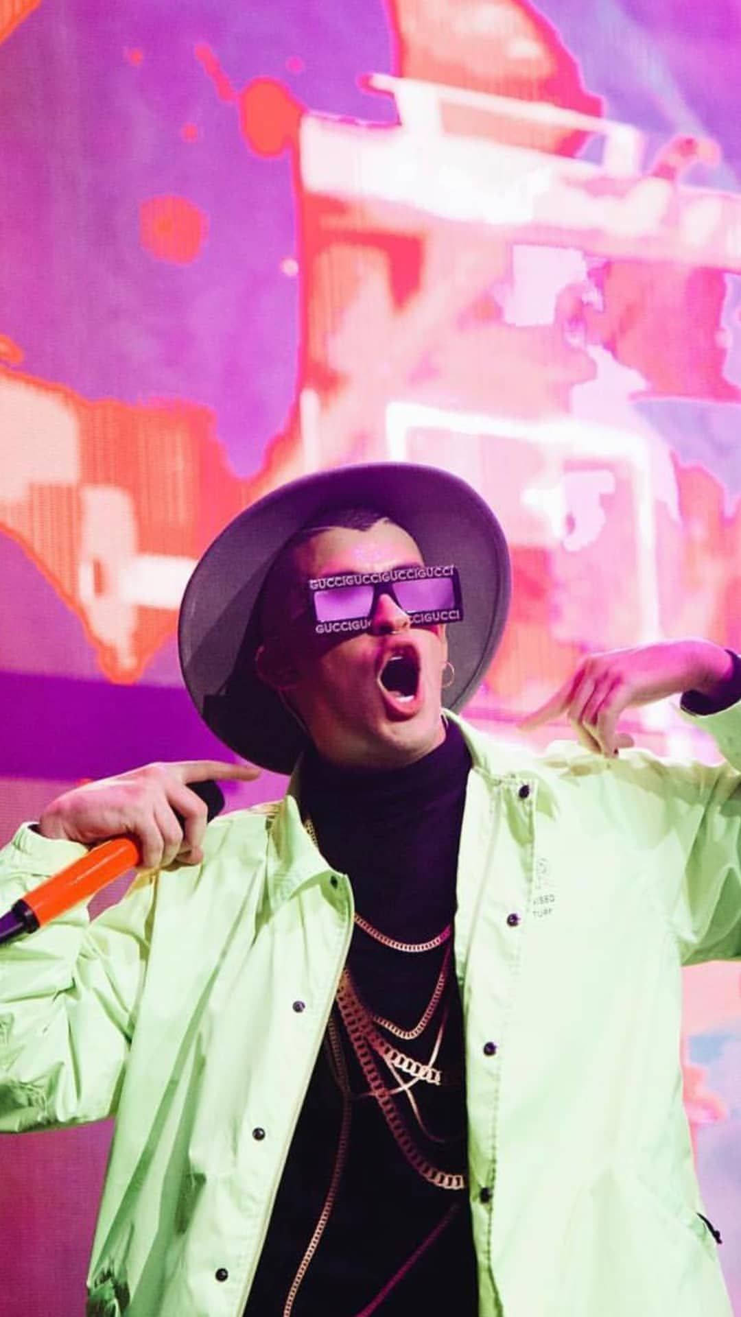 Bad Bunny, neon green polo, neon jacket, Full HD Phone Wallpaper