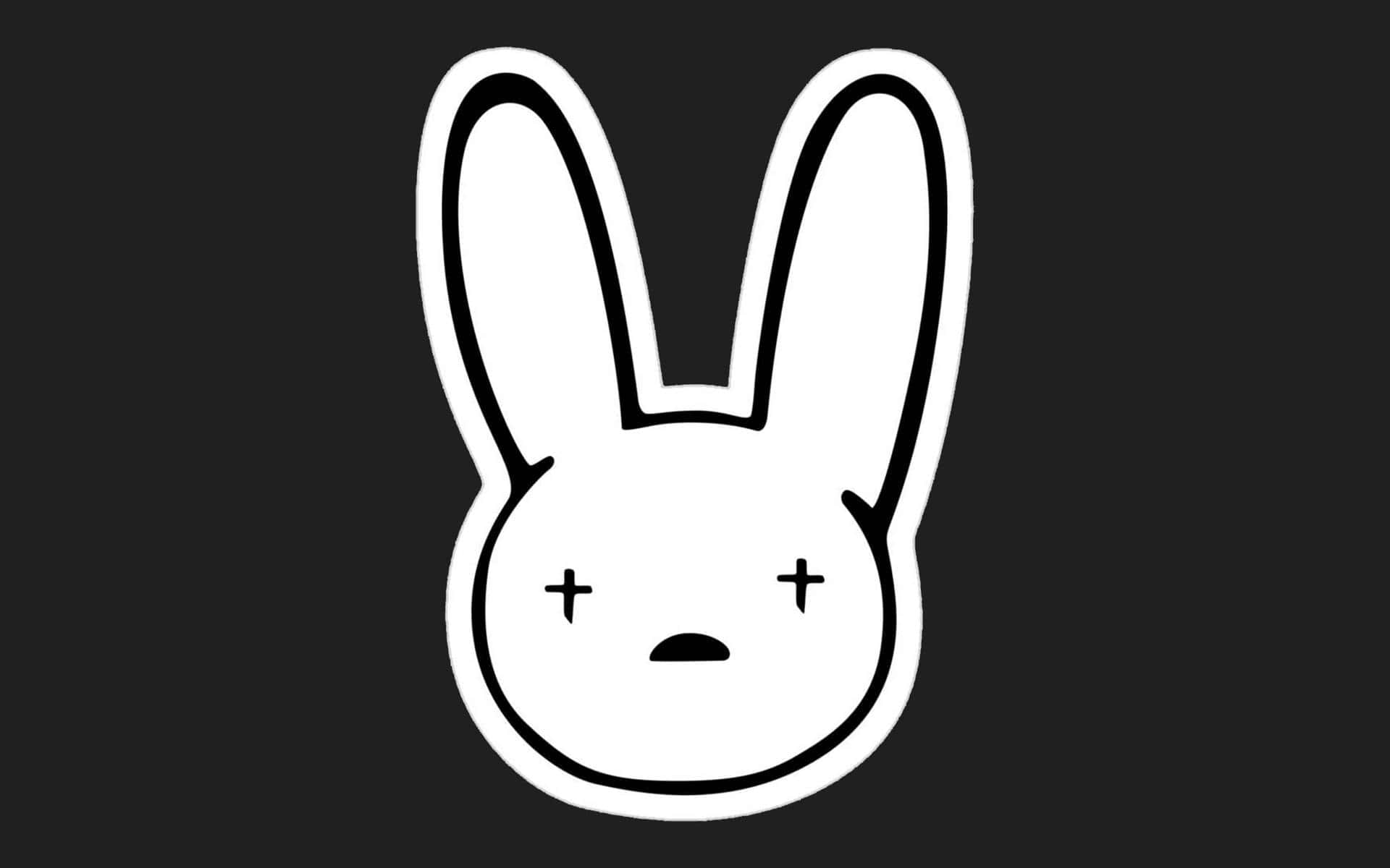 Bad Bunny, white bunny face, cross eyes, Full HD Desktop Wallpaper