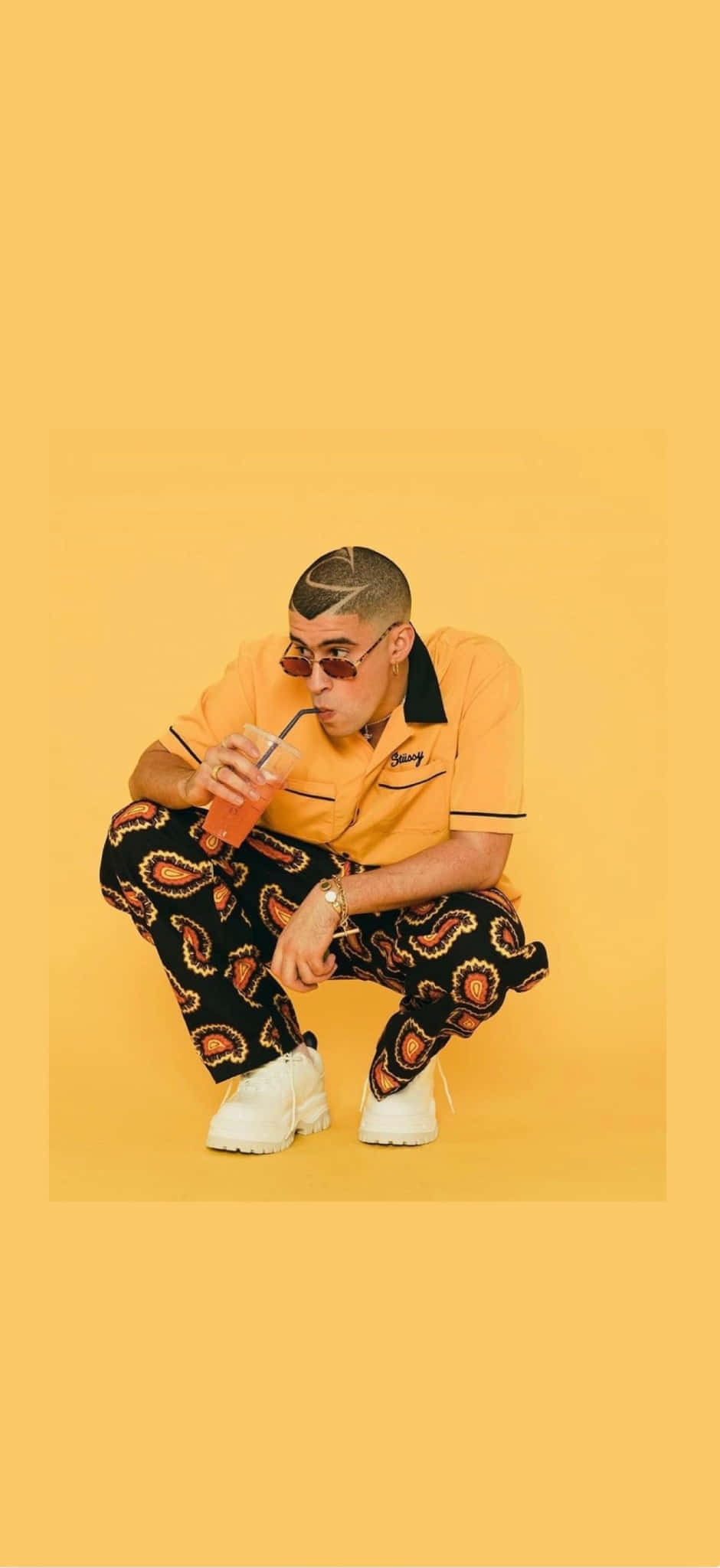 Bad Bunny, yellow aesthetic, yellow polo, Full HD Phone Wallpaper